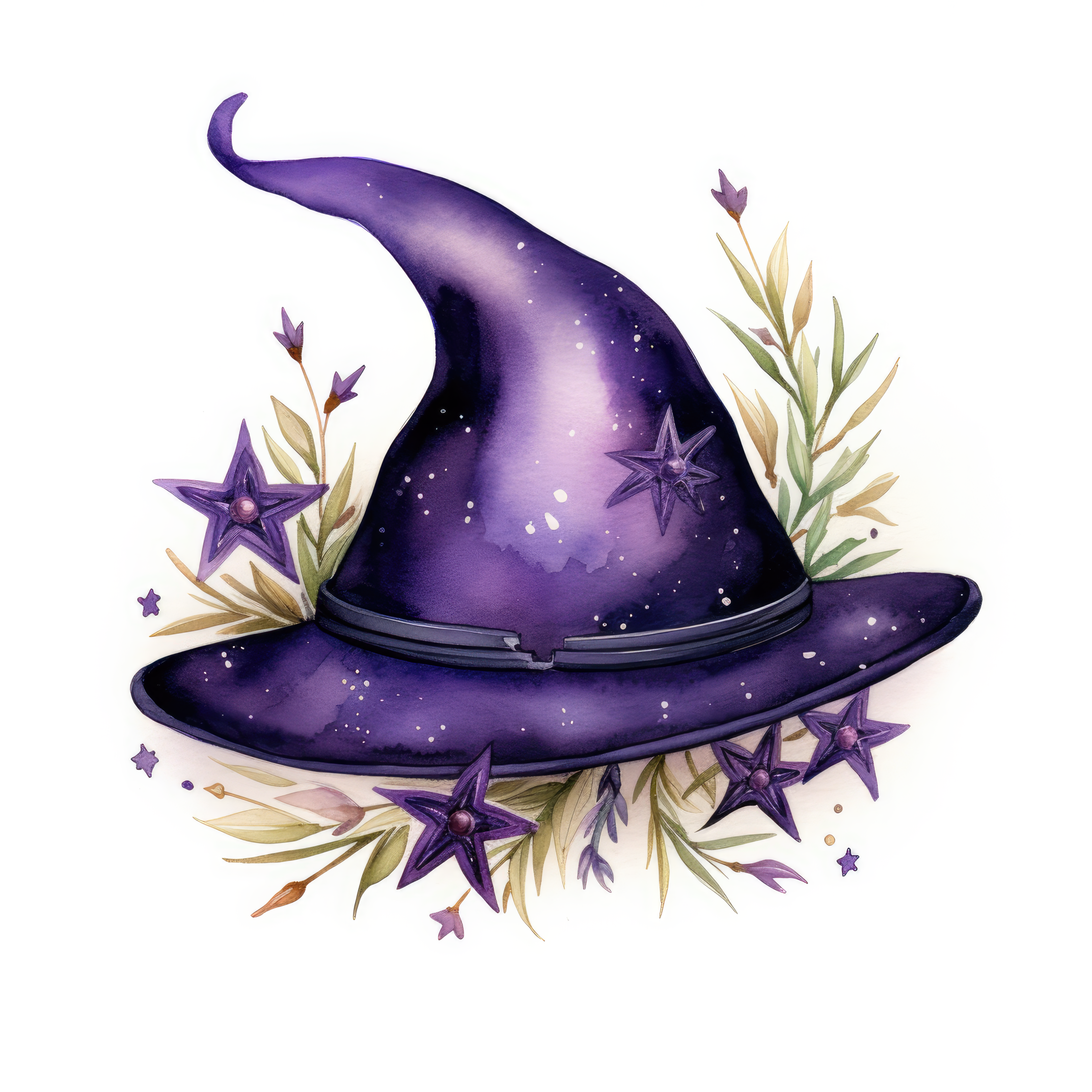 A dark purple witch hat with star pattern 3 (paitakuva)