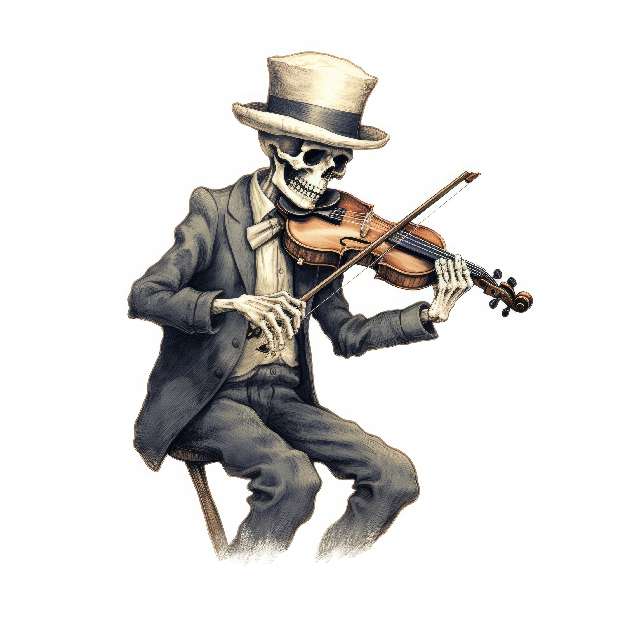 A skeleton playing a violin (paitakuva) (2831)