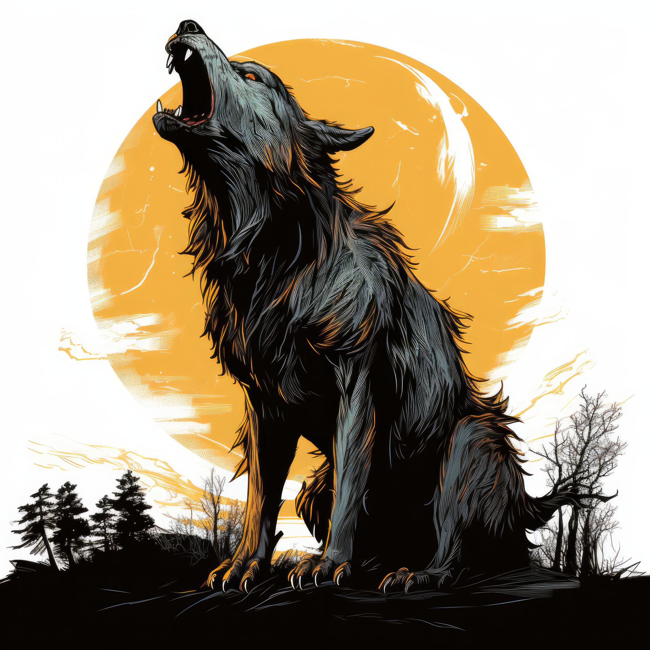 A werewolf howling at the moon 1 (paitakuva)