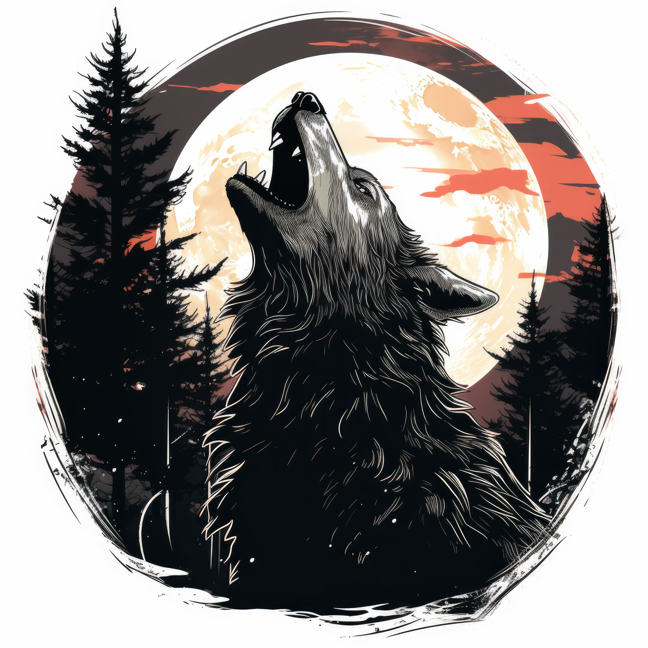 NAISTEN PAITA -  A werewolf howling at the moon 3