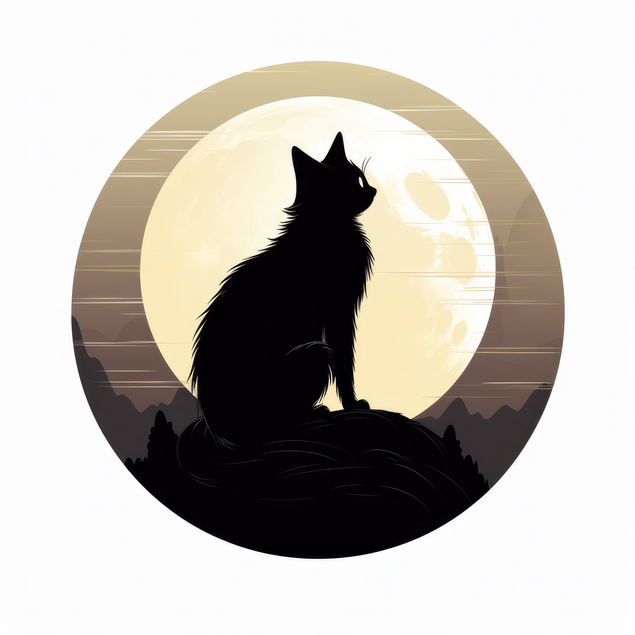 NAISTEN PAITA -  Black cat under a full moon 1 (2916)