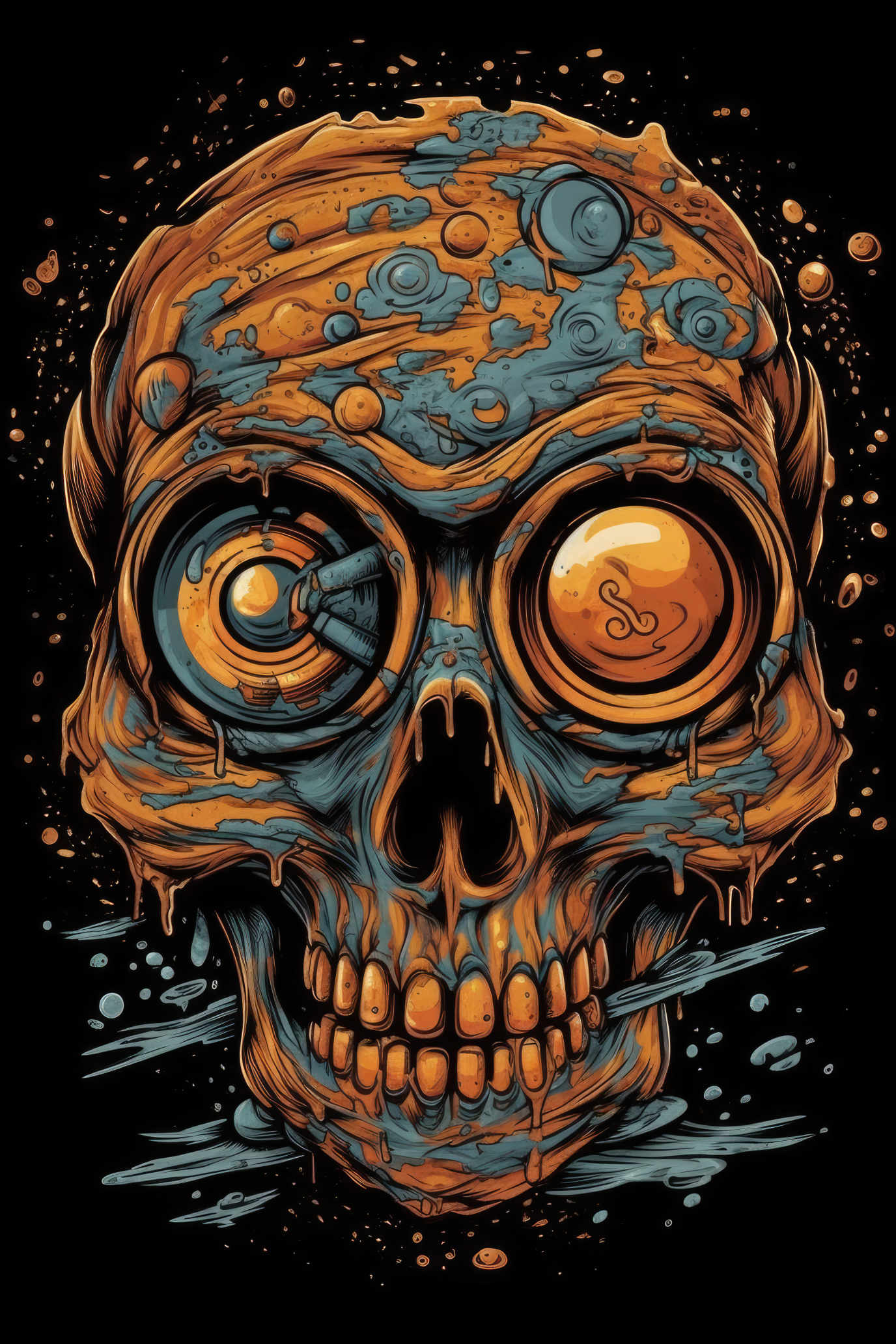 Cartoon Cyclops skull Tshirt design (Paitakuva)