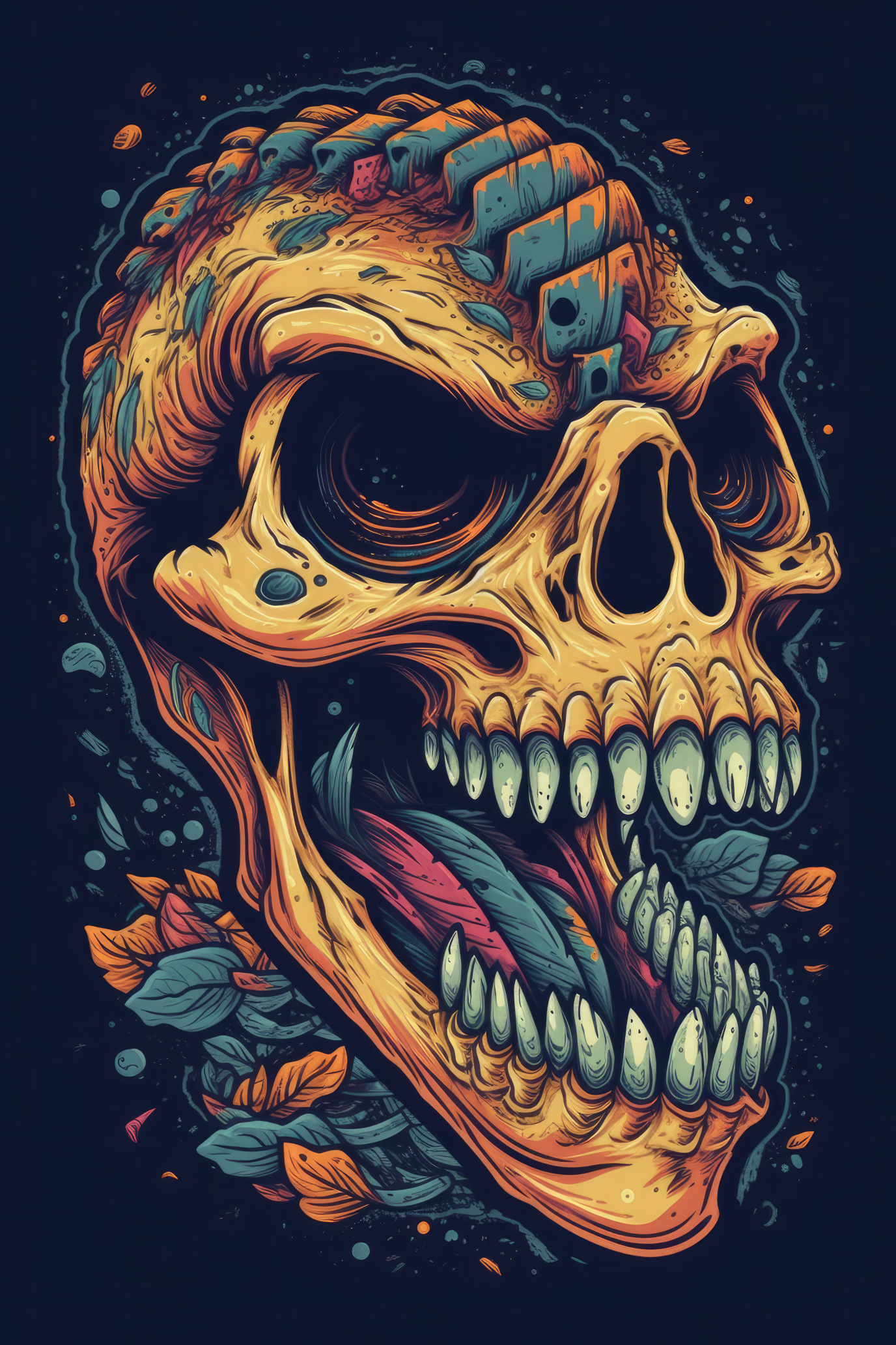 Cartoon Dinosaur skull Tshirt design (Paitakuva)