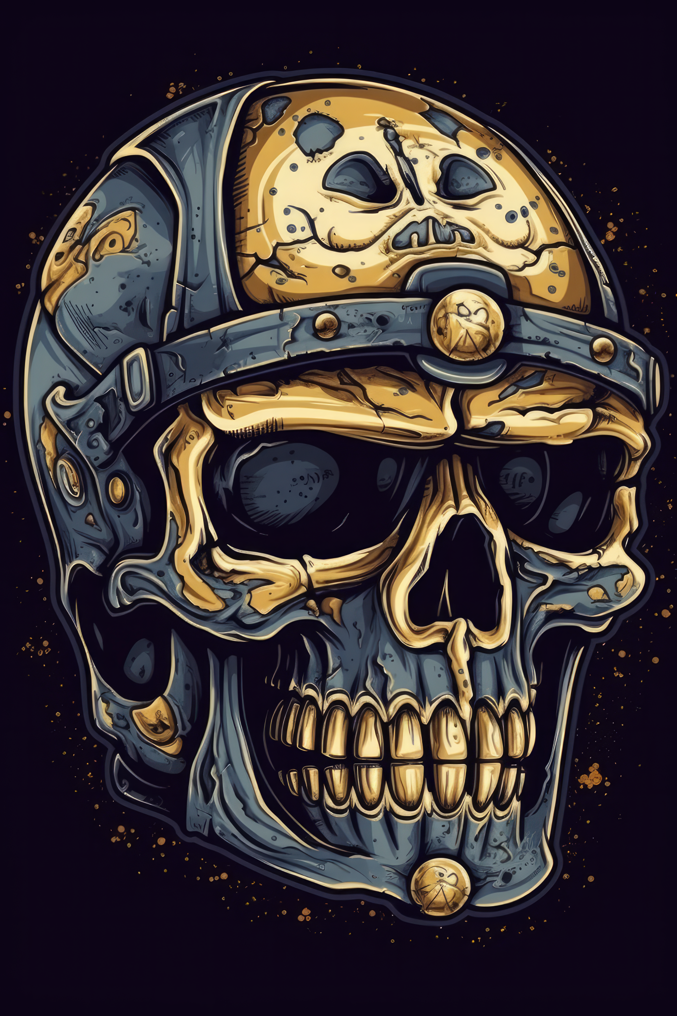 Cartoon Football helmet skull Tshirt design 3 (Paitakuva)