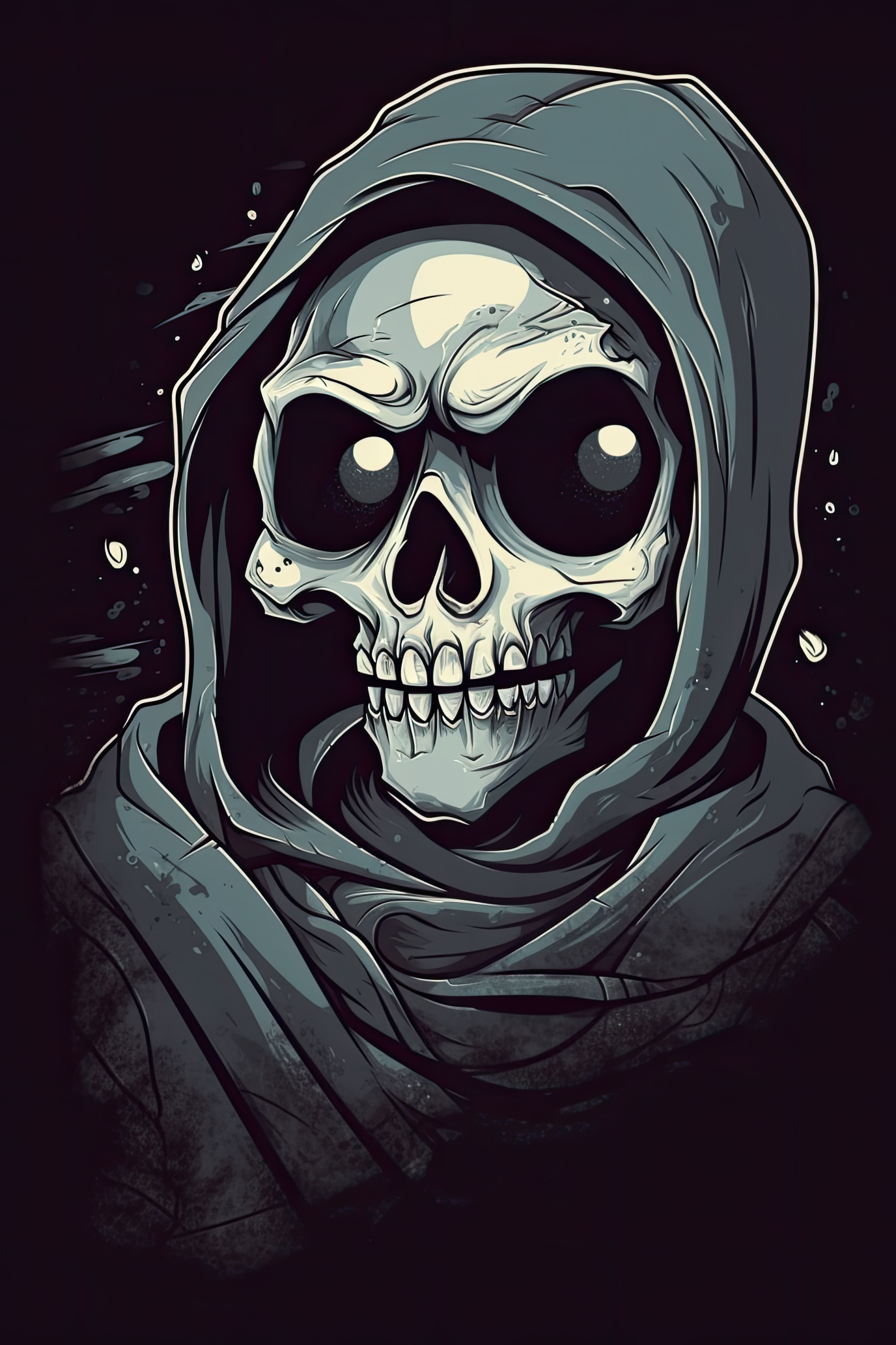 Cartoon Phantom skull Tshirt design 1 (Paitakuva)