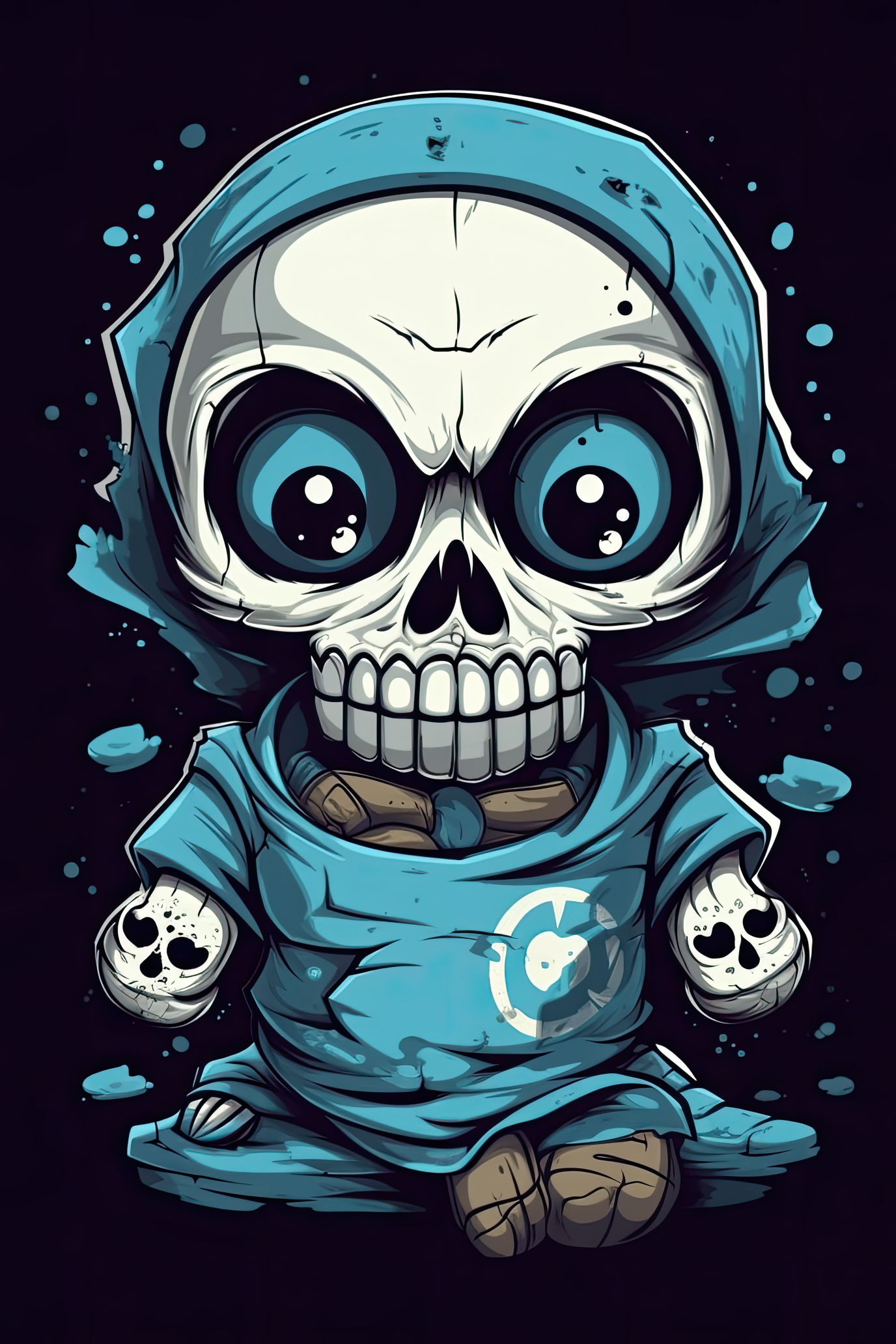 NAISTEN PAITA - Cartoon Surgical mask skull
