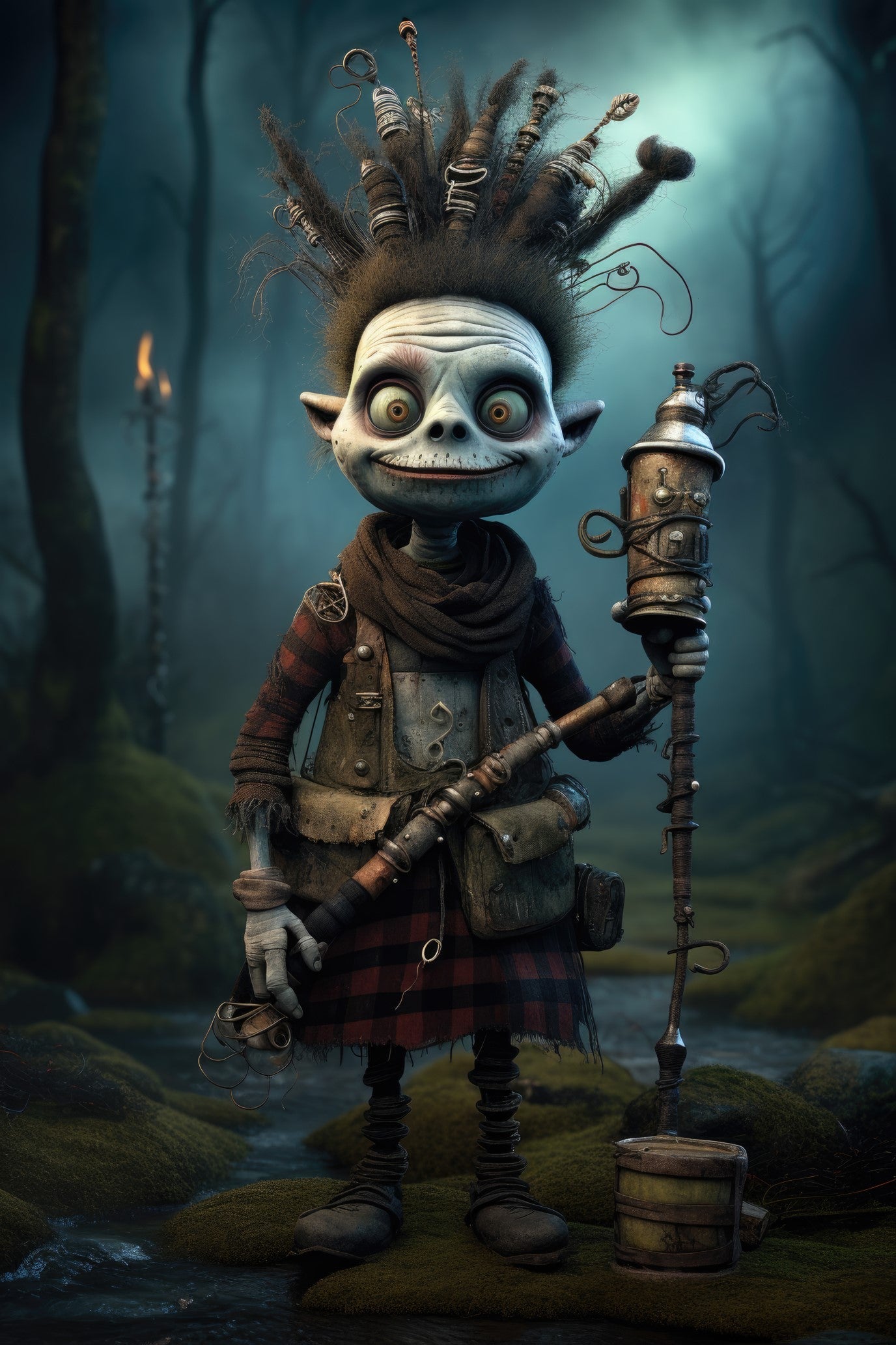 Character with bagpipes 2 (paitakuva)