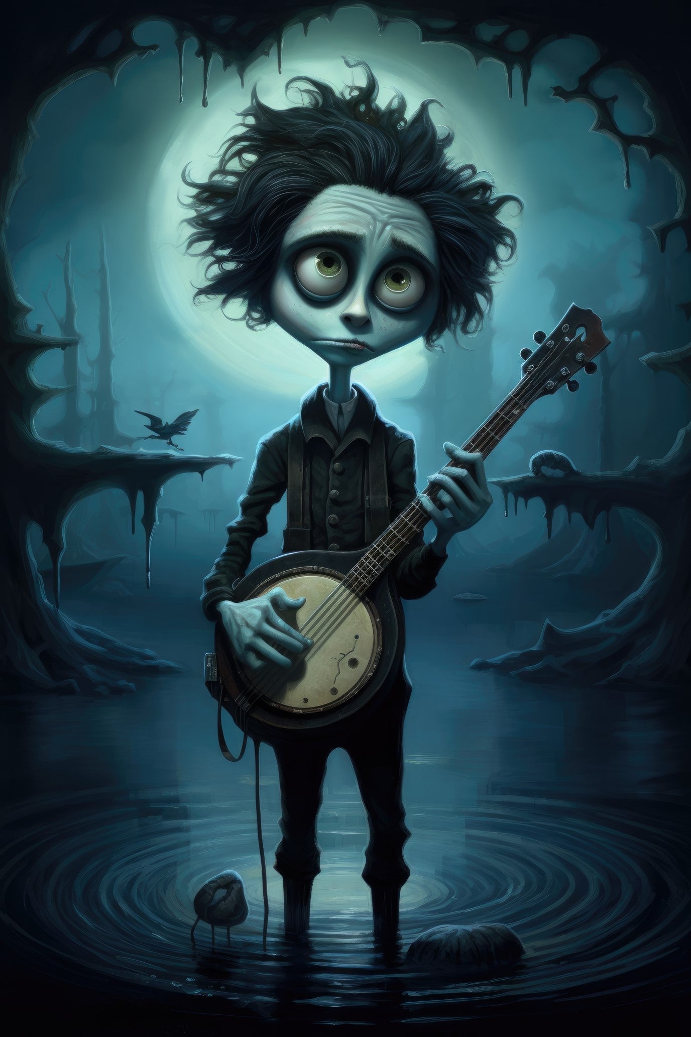 Character with banjo 2 (paitakuva)