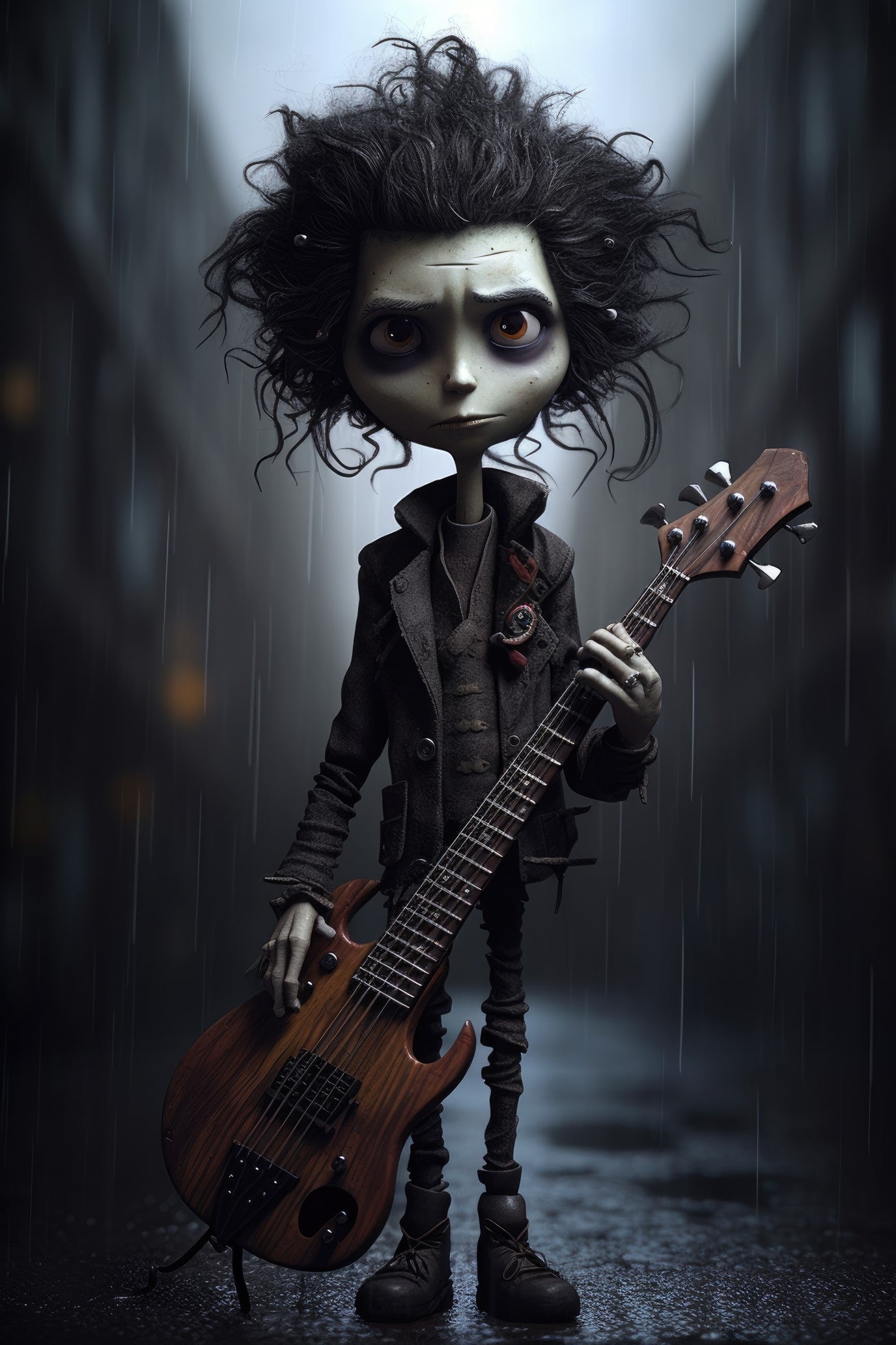 Character with bass guitar 1 (paitakuva)