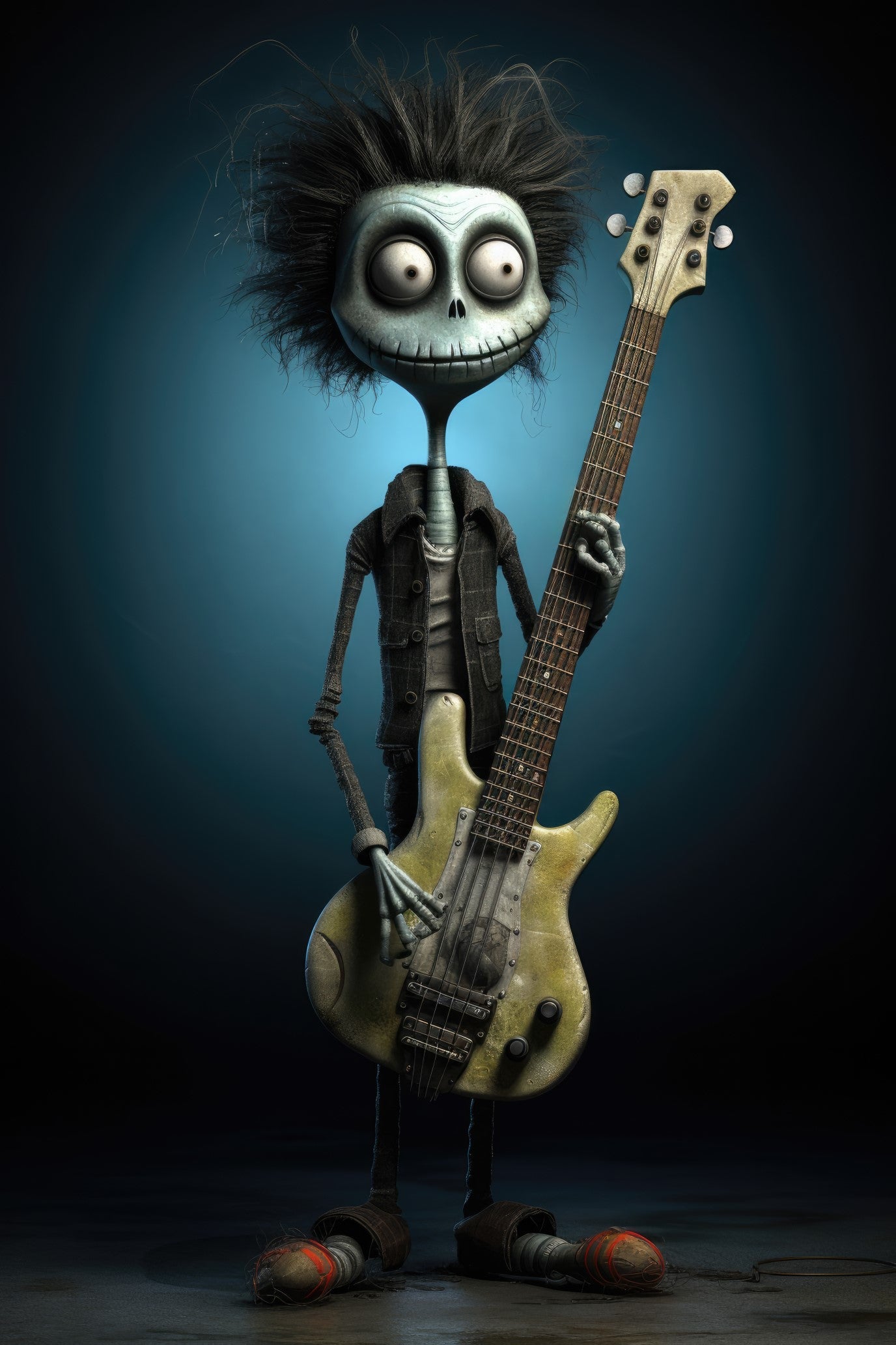 Character with bass guitar 2 (paitakuva)