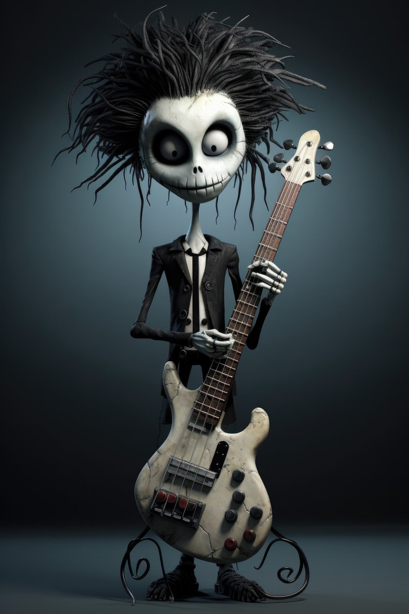 Character with bass guitar 3 (paitakuva)