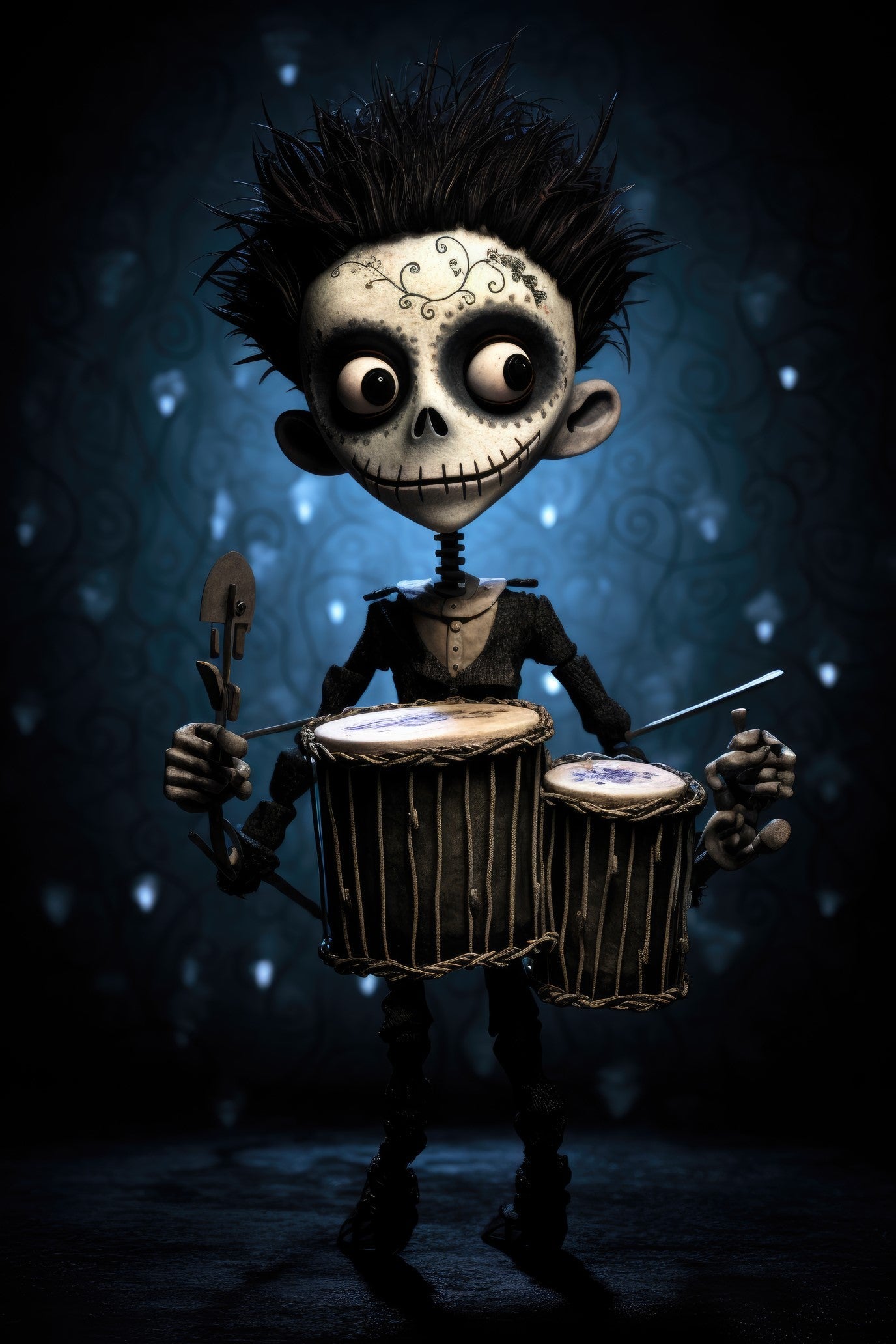 Character with bongo drums 1 (paitakuva)