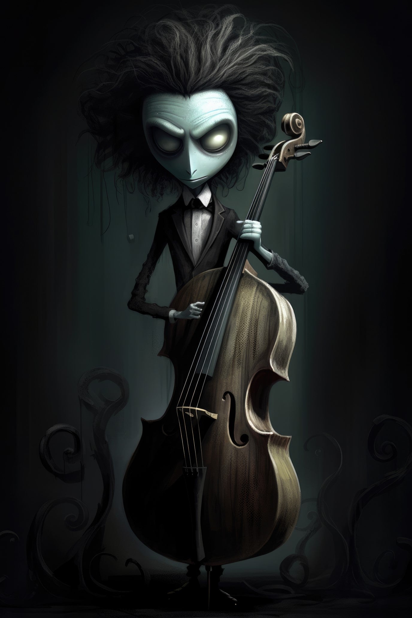 Character with cello 2 (paitakuva)