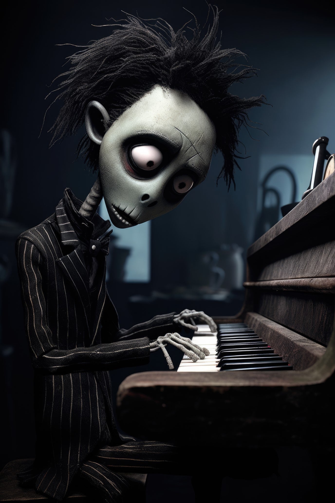 Character with digital piano 1 (paitakuva)