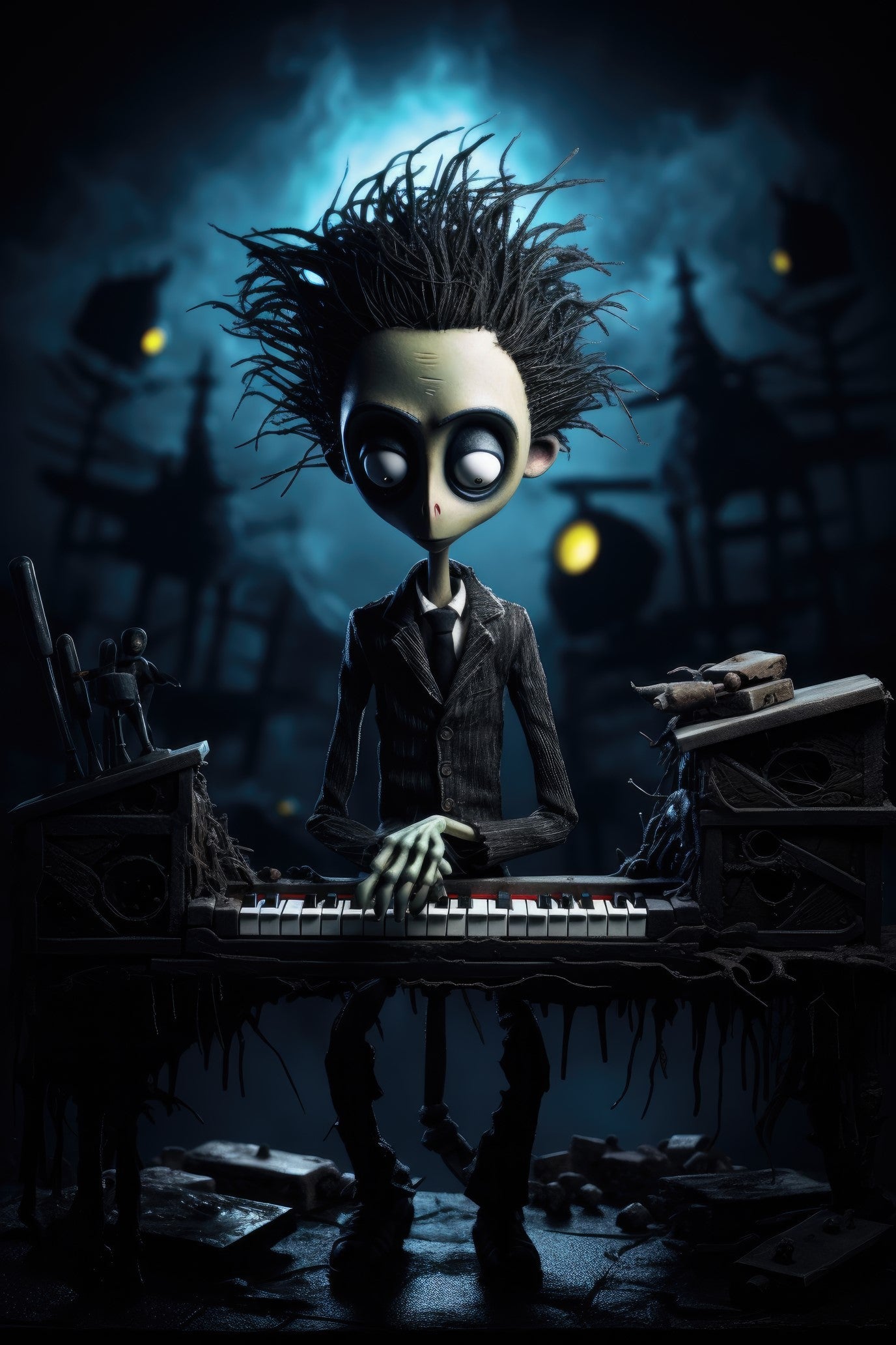 Character with digital piano 3 (paitakuva)