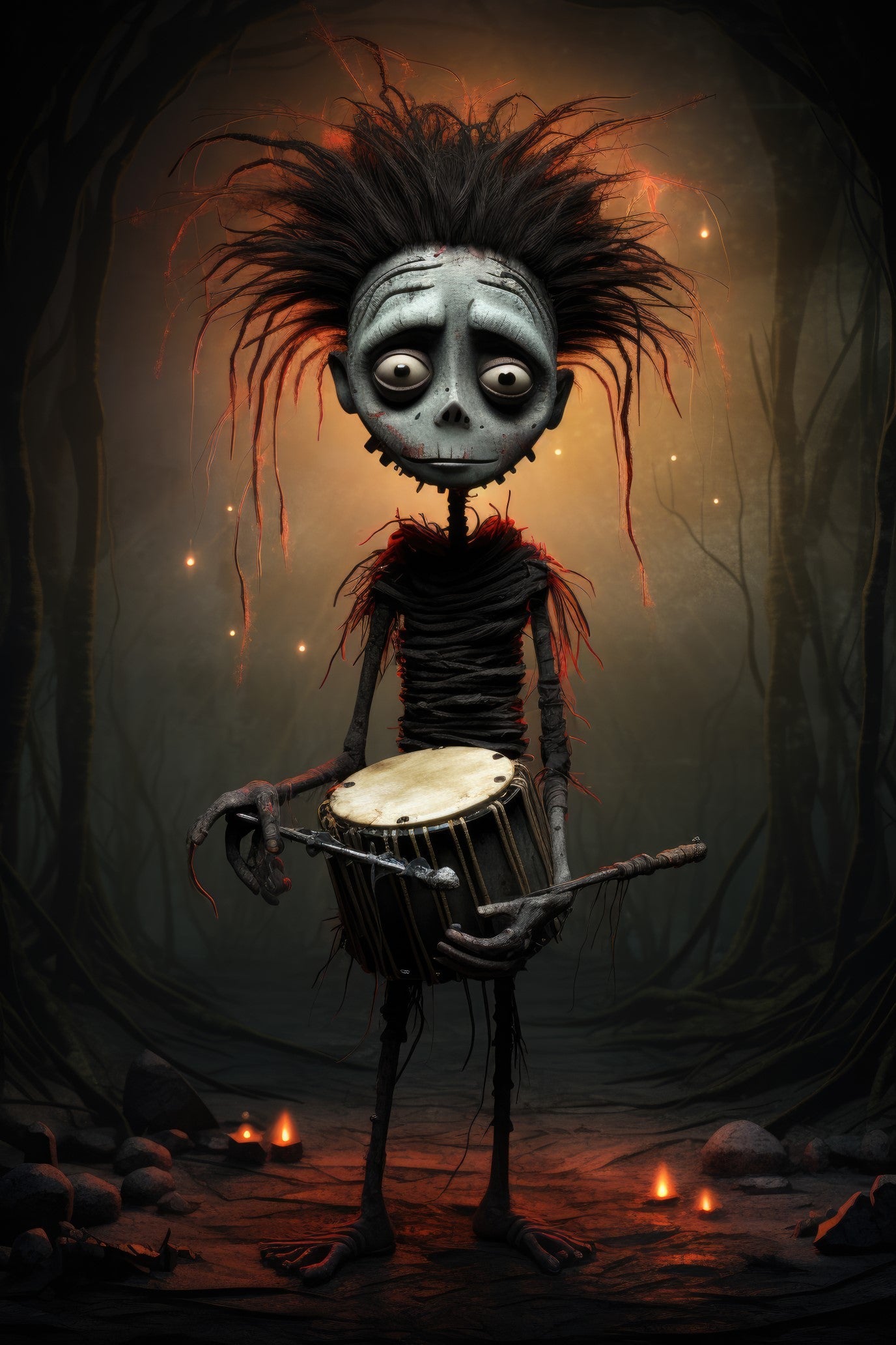 Character with djembe (paitakuva)