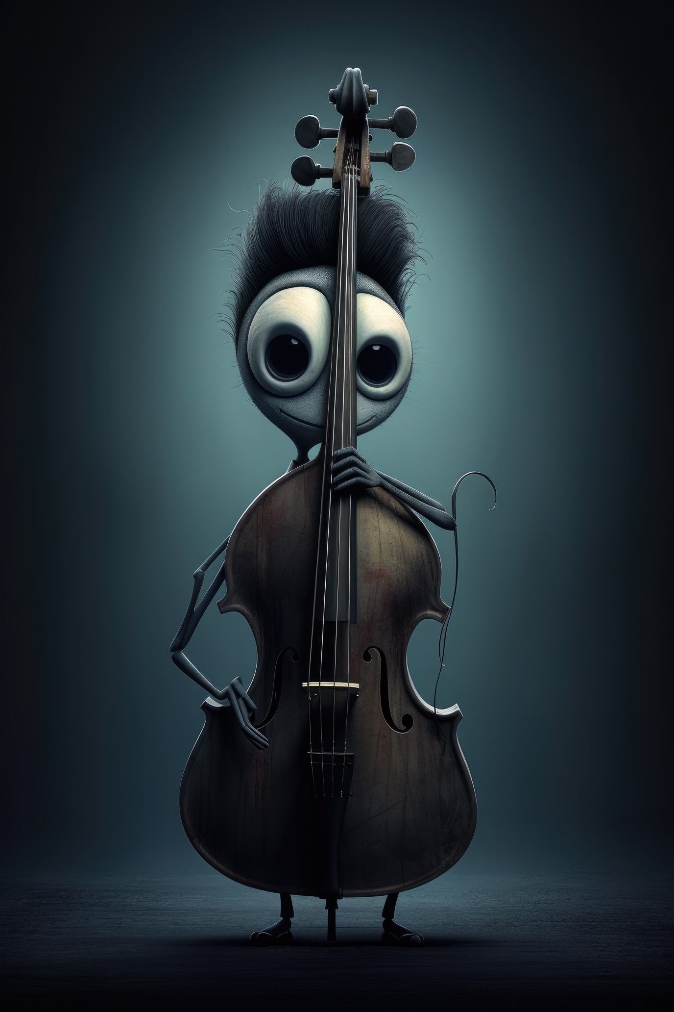 Character with double bass 3 (paitakuva)