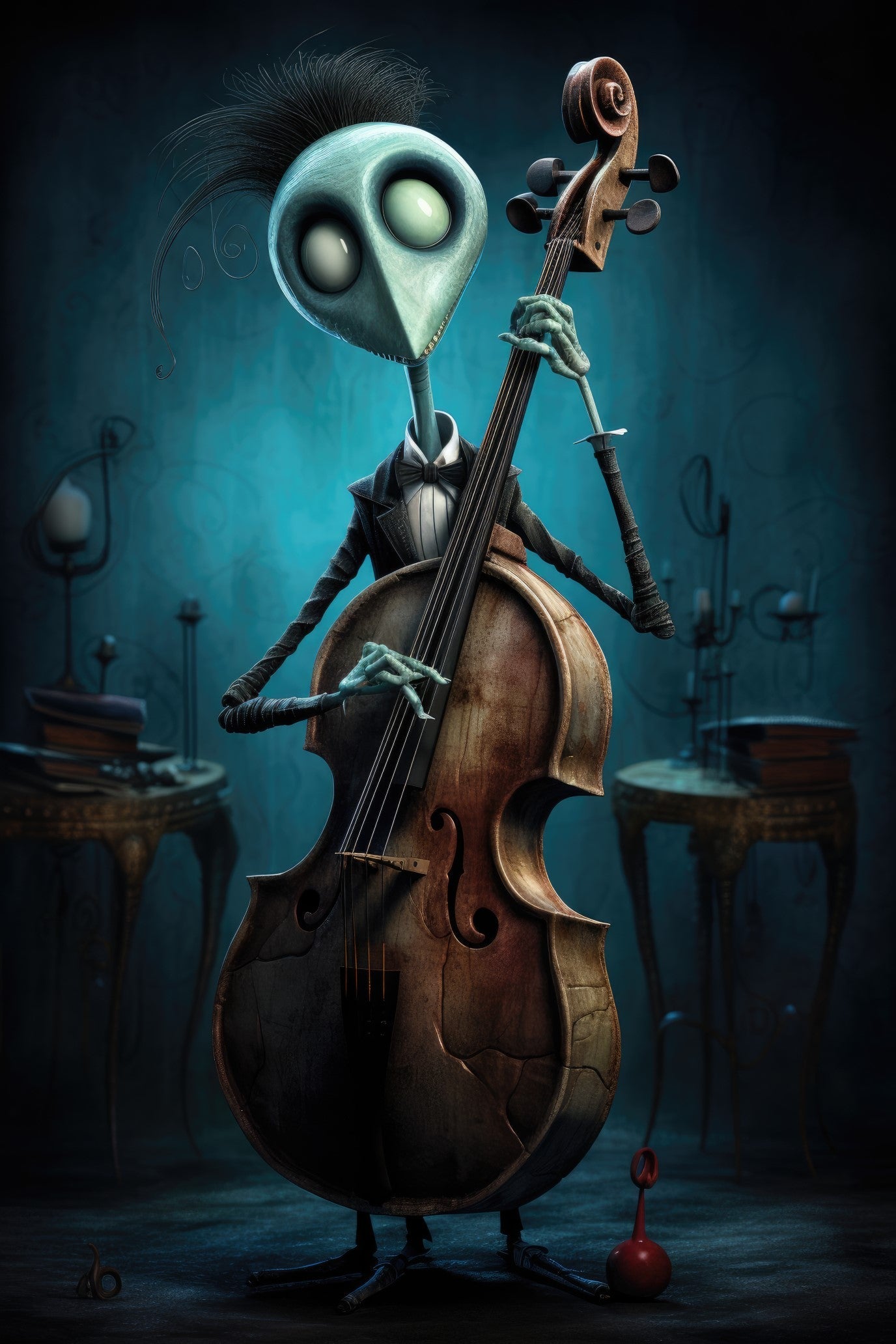 Character with double bass (paitakuva)