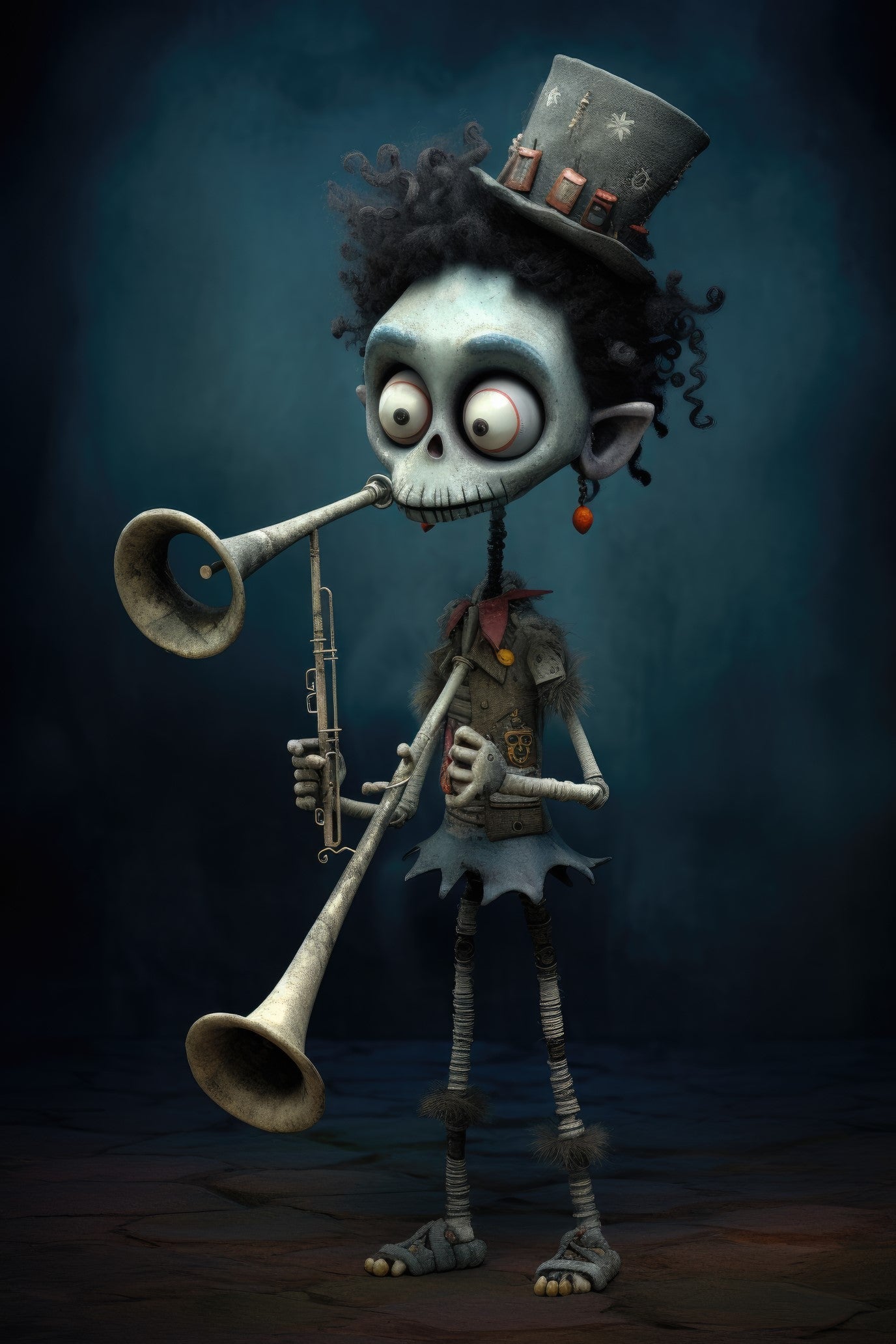 Character with flugelhorn 1 (paitakuva)