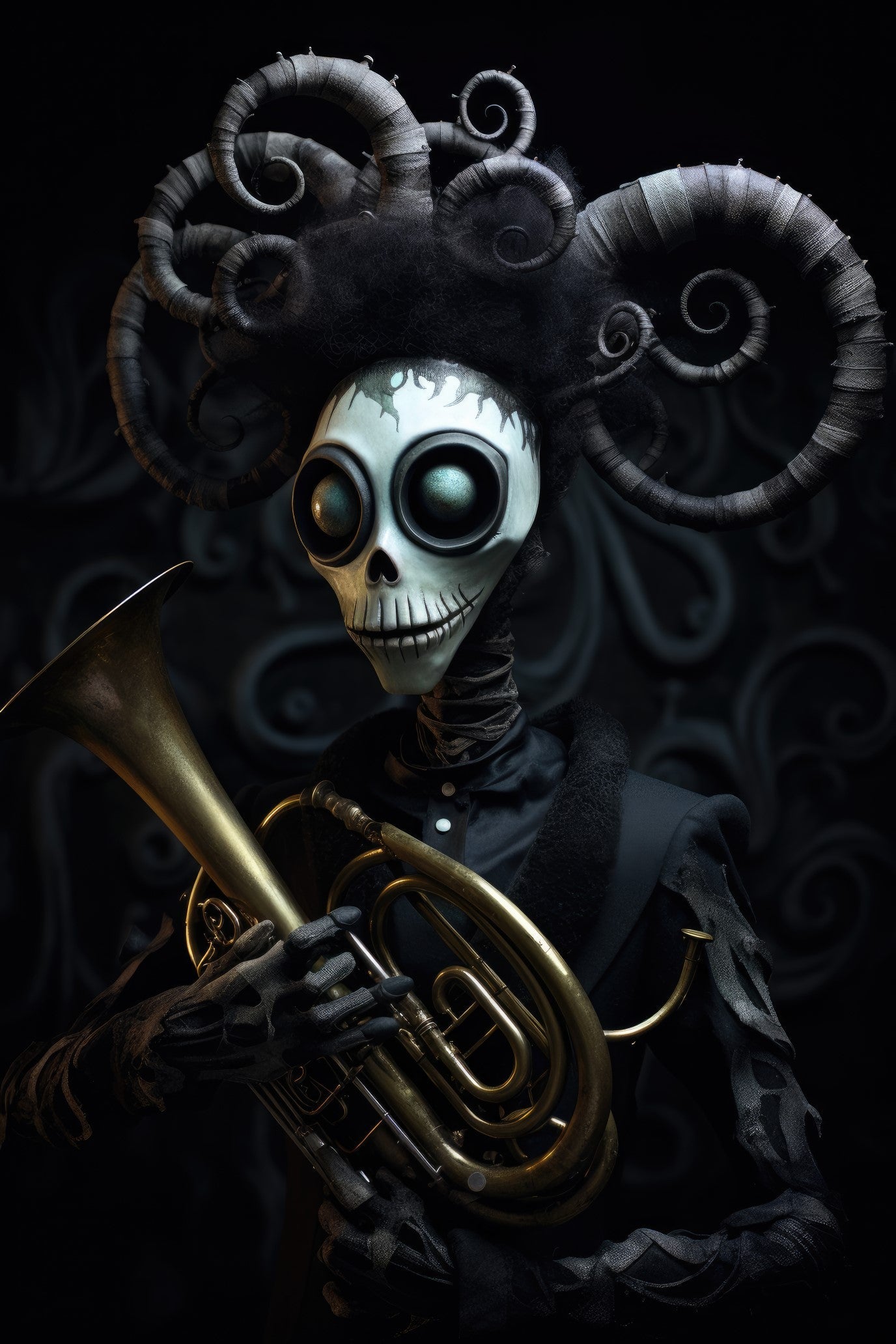 Character with french horn 2 (paitakuva)