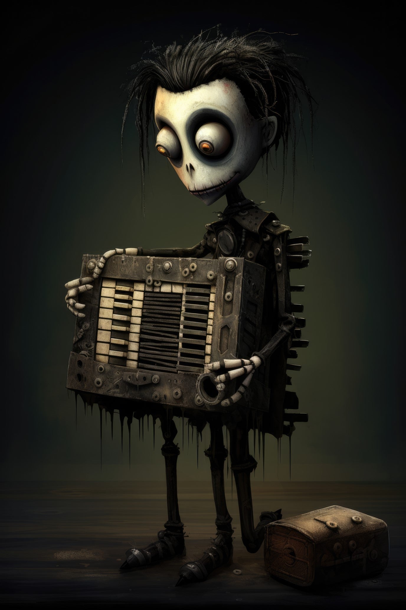 Character with harmonium 1 (paitakuva)