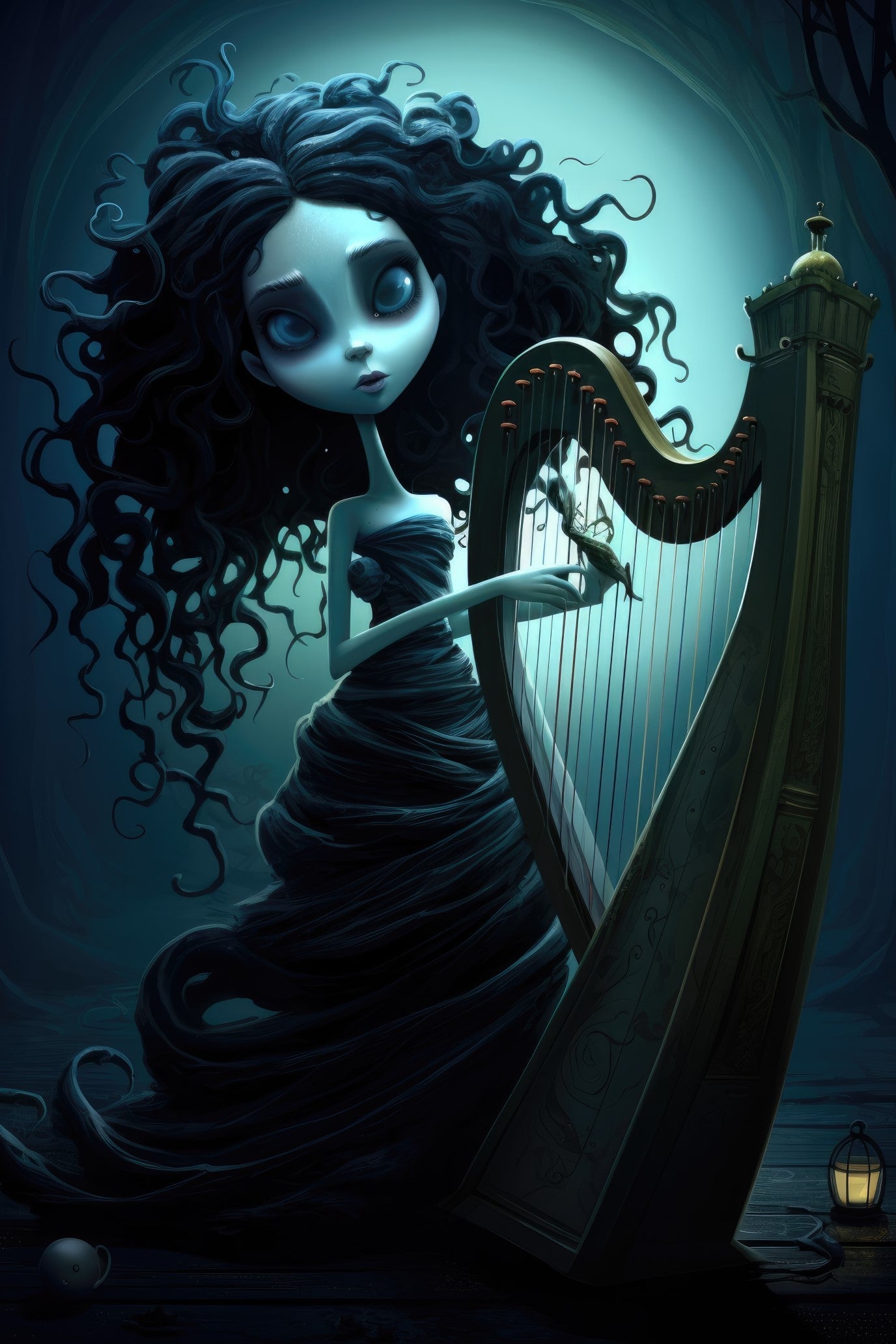 Character with harp 2 (paitakuva)