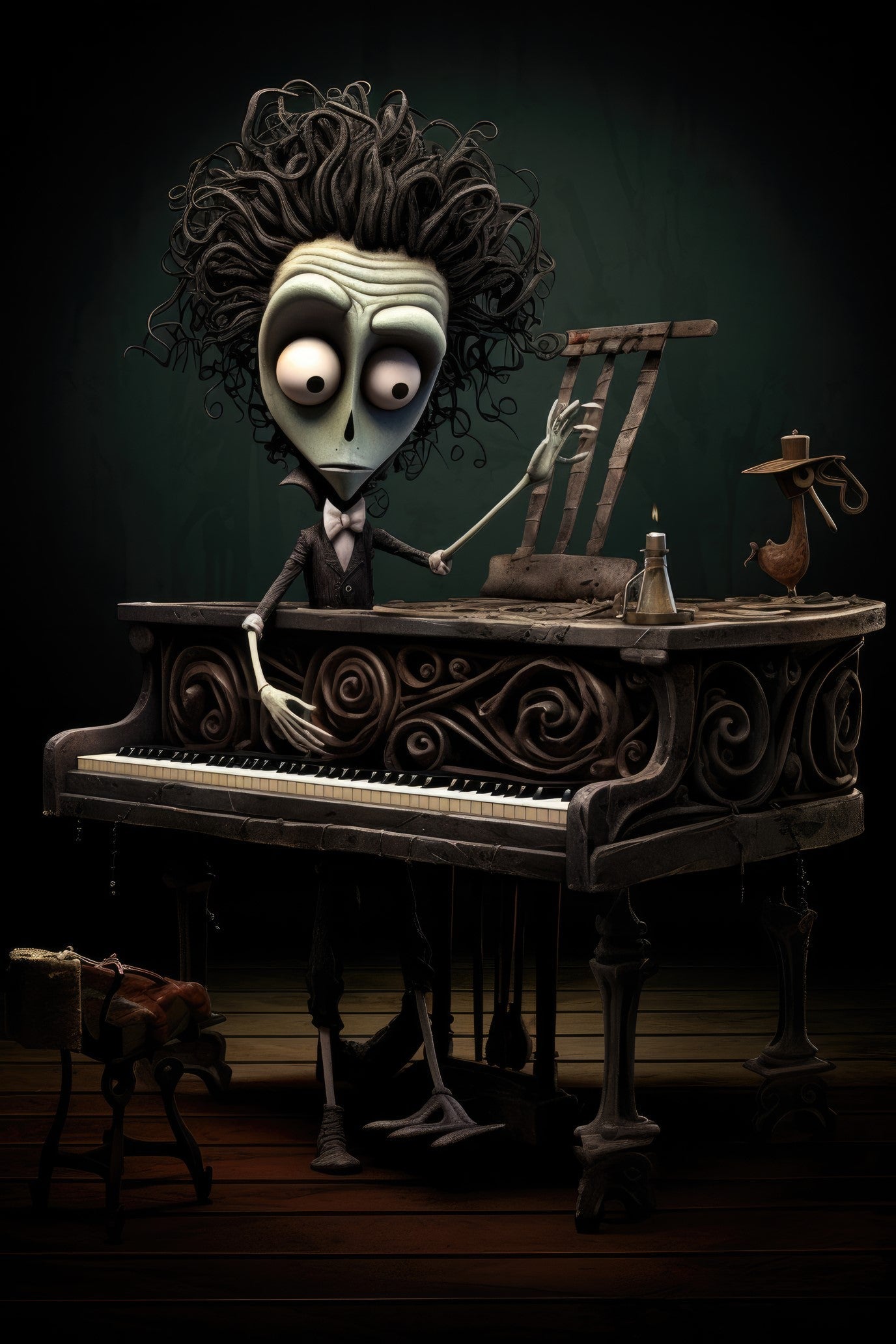 Character with harpsichord 1 (paitakuva)