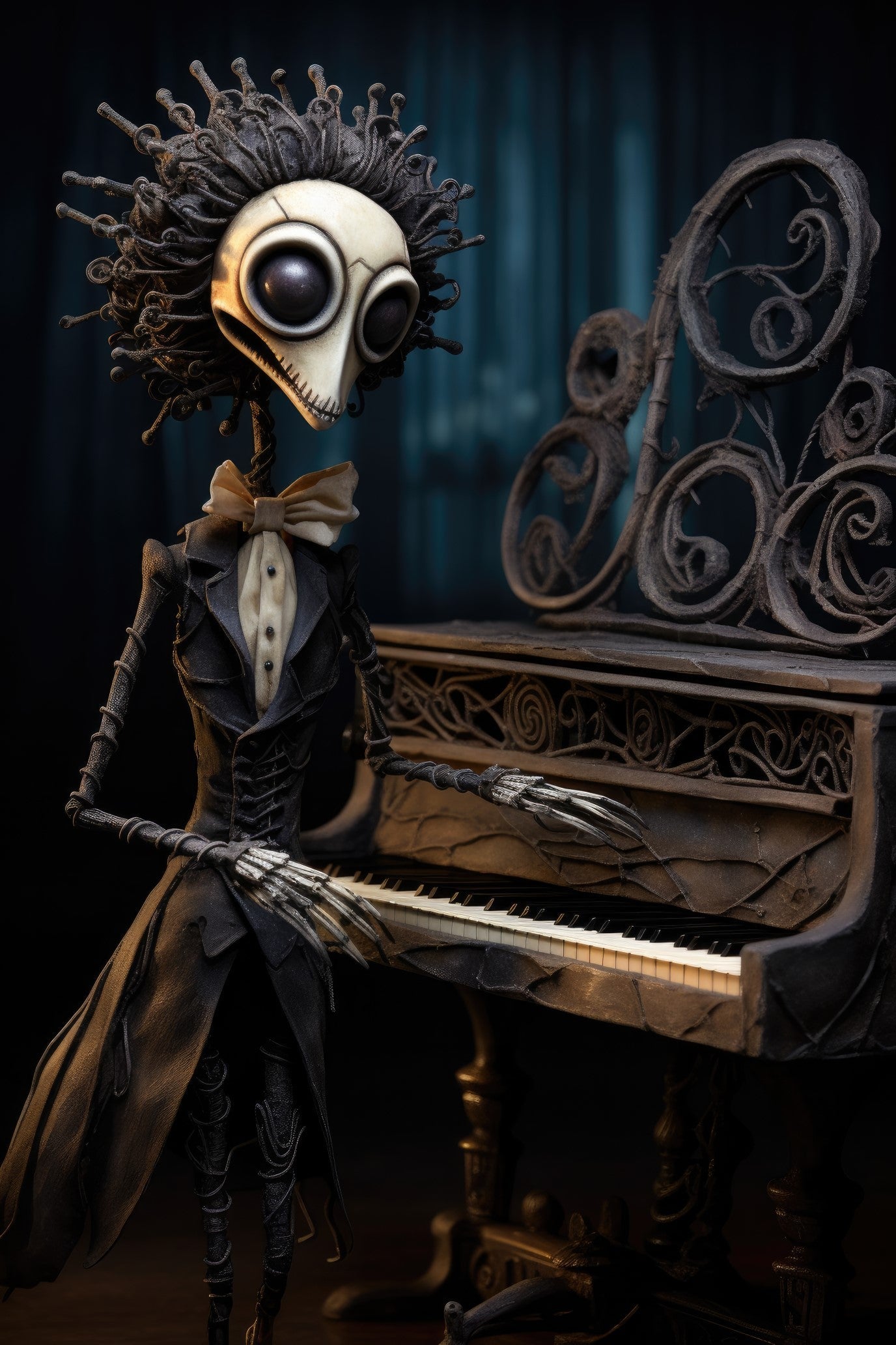 Character with harpsichord (paitakuva)