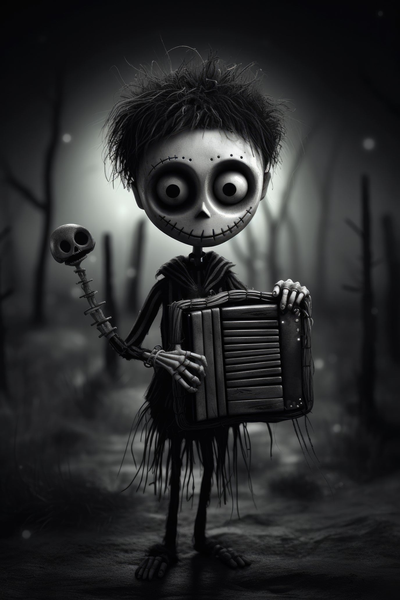 Character with kalimba thumb piano (paitakuva)