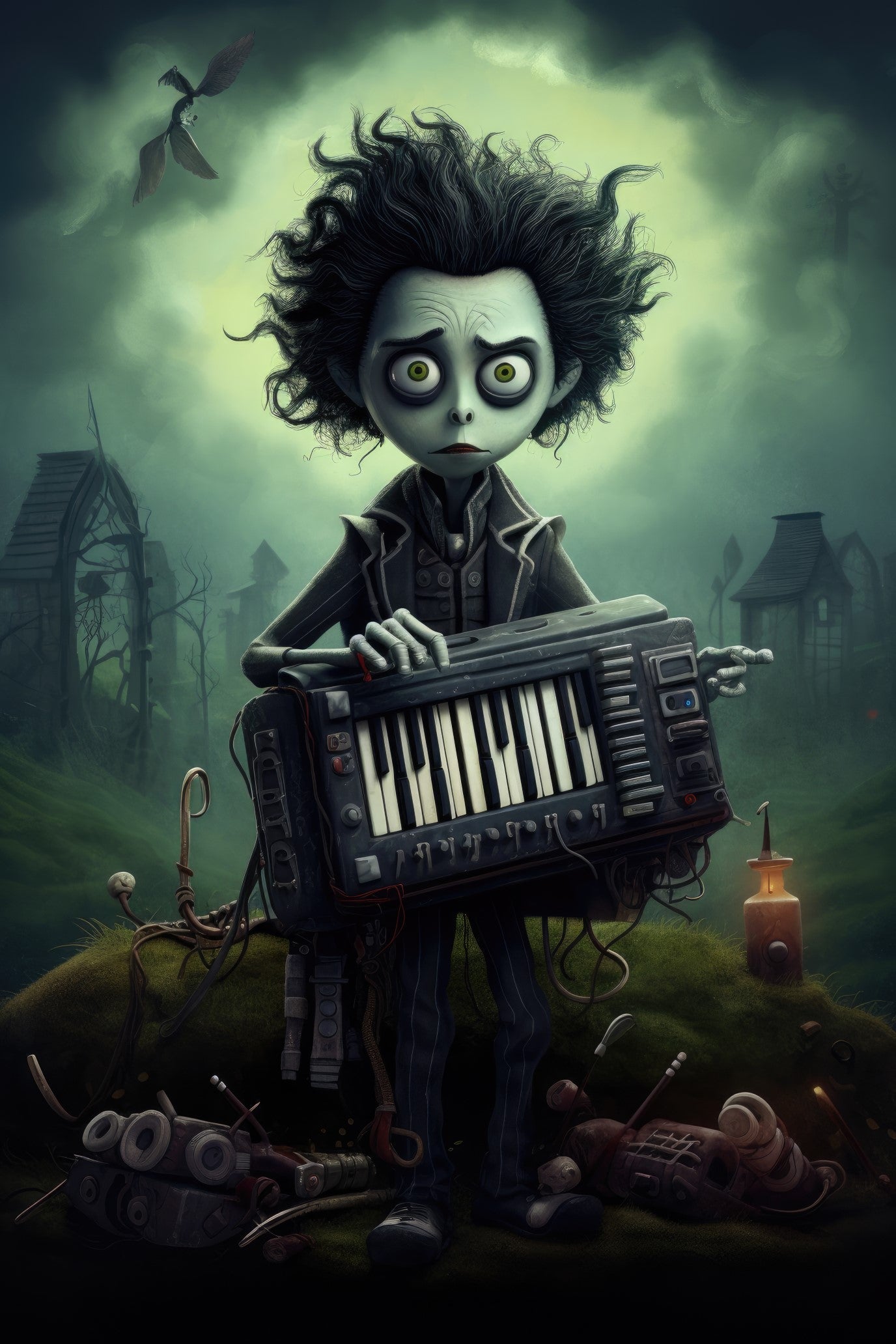 Character with keytar (paitakuva)