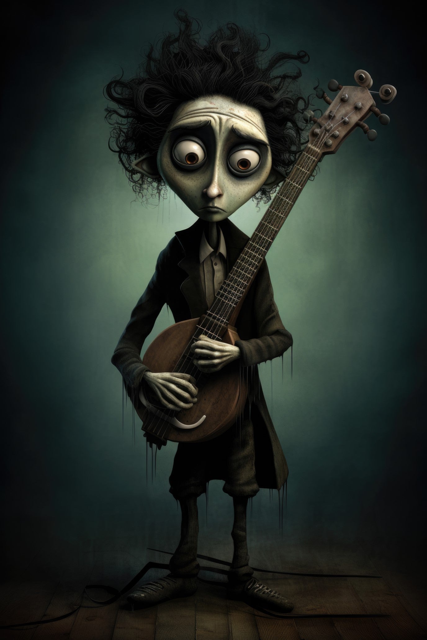 Character with mandolin 1 (paitakuva)