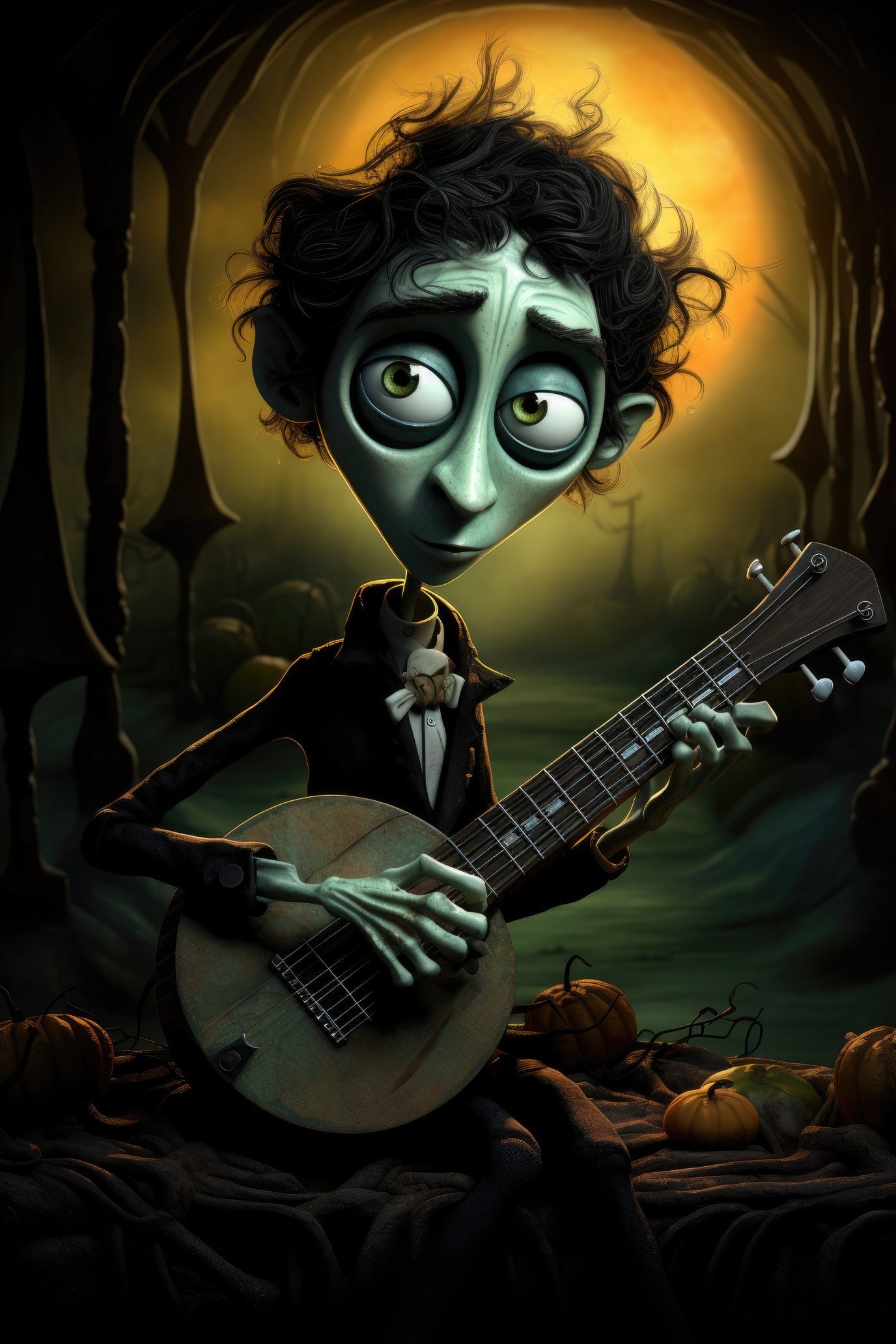 Character with mandolin (paitakuva)