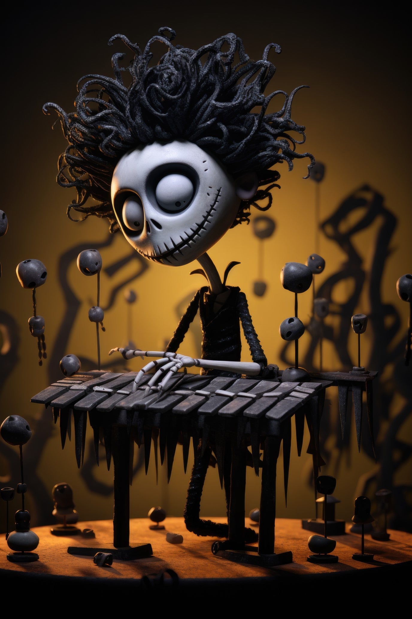 Character with marimba 3 (paitakuva)