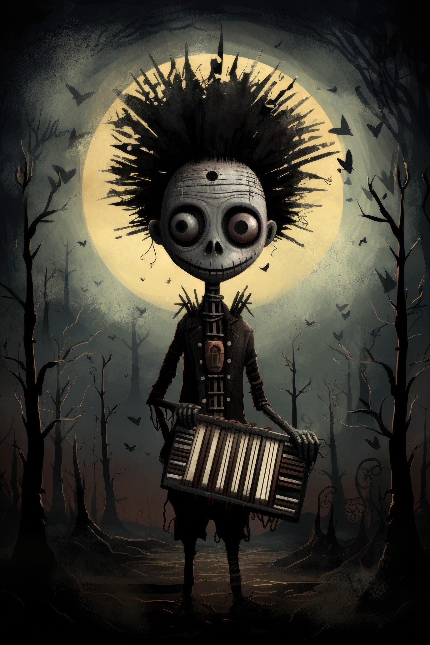 Character with mbira 2 (paitakuva)