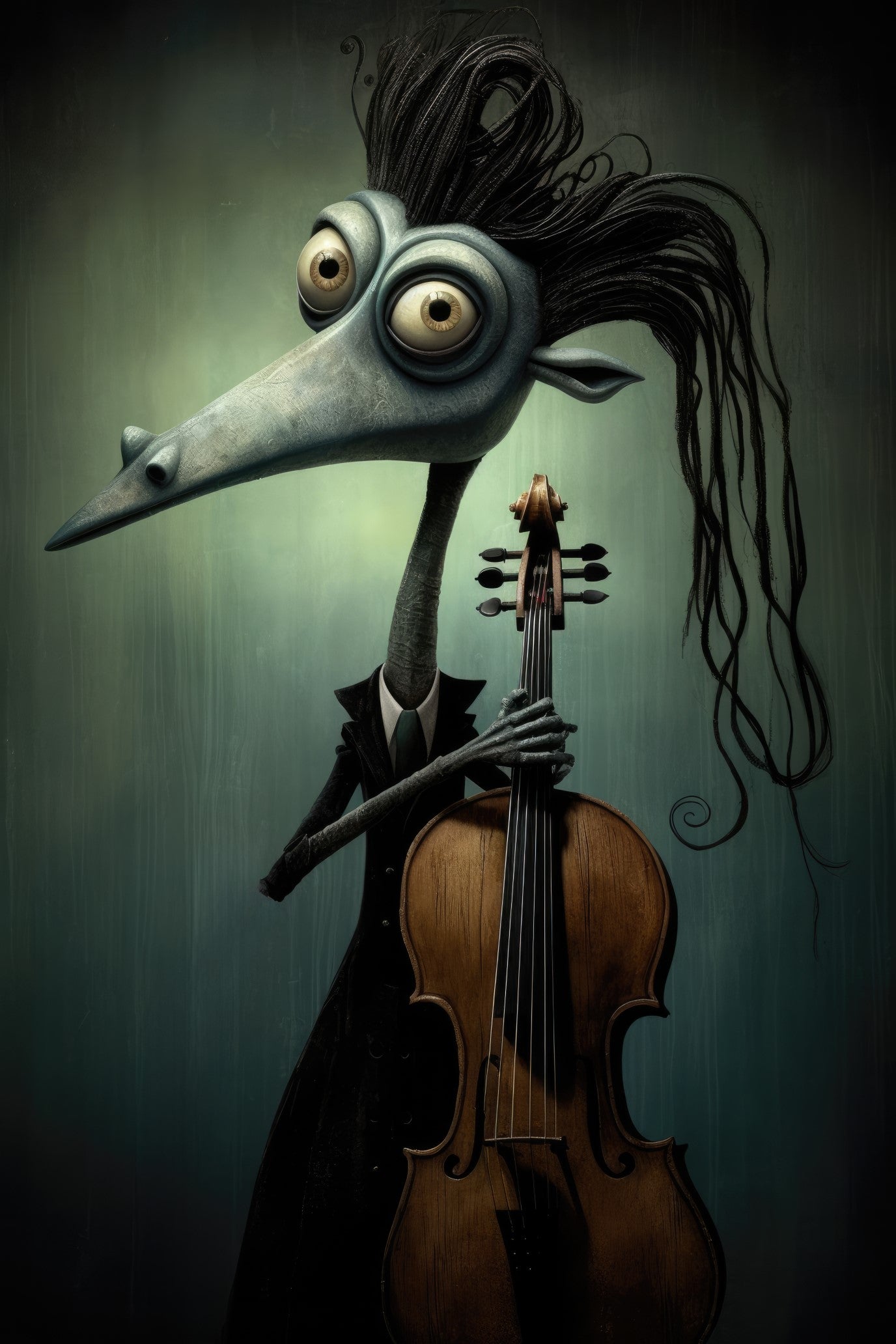 Character with morin khuur horsehead fiddle 1 (paitakuva)