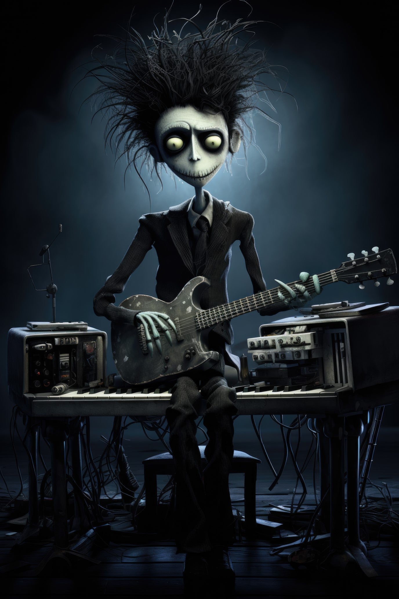 Character with pedal steel guitar 3 (paitakuva)
