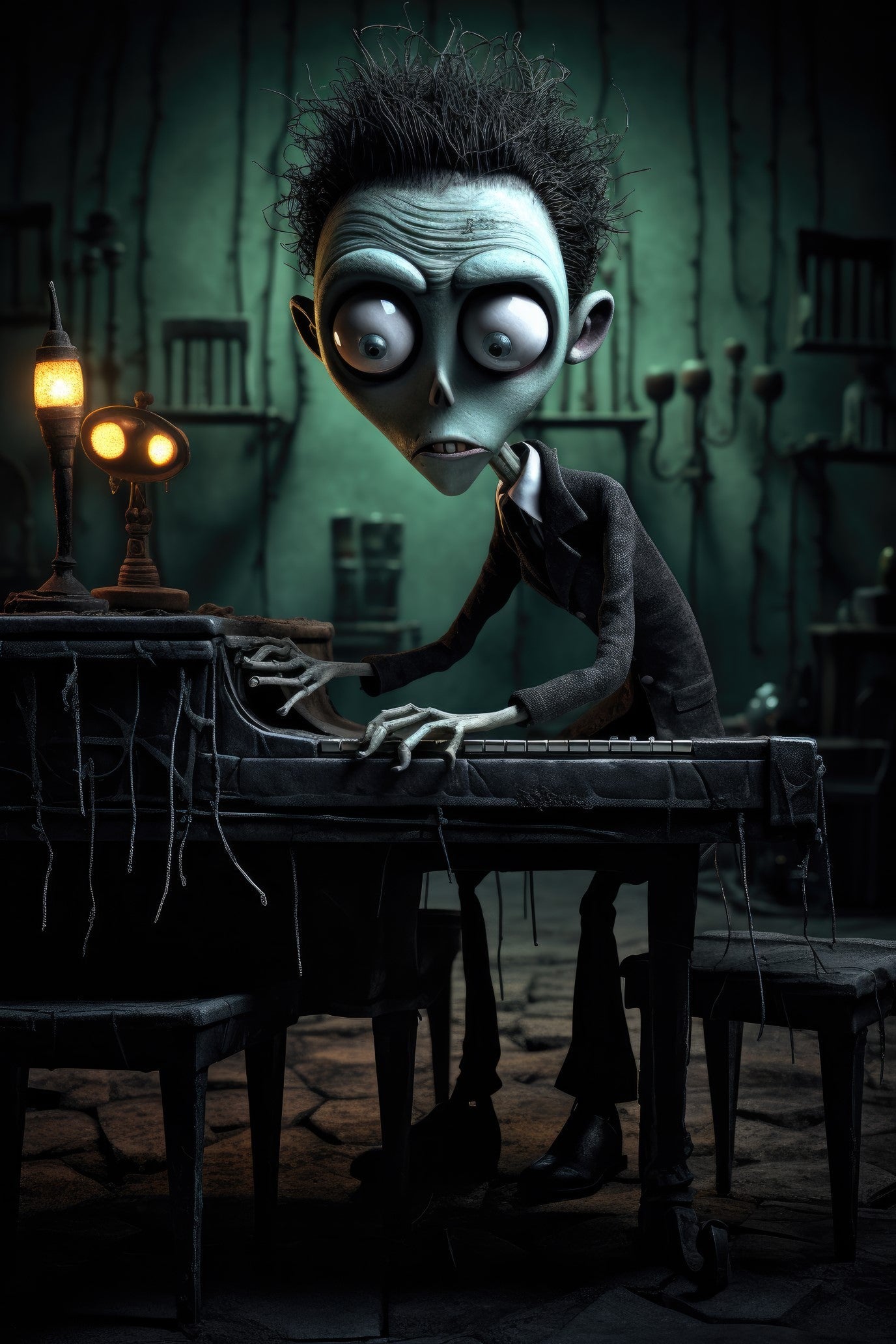 Character with piano 3 (paitakuva)