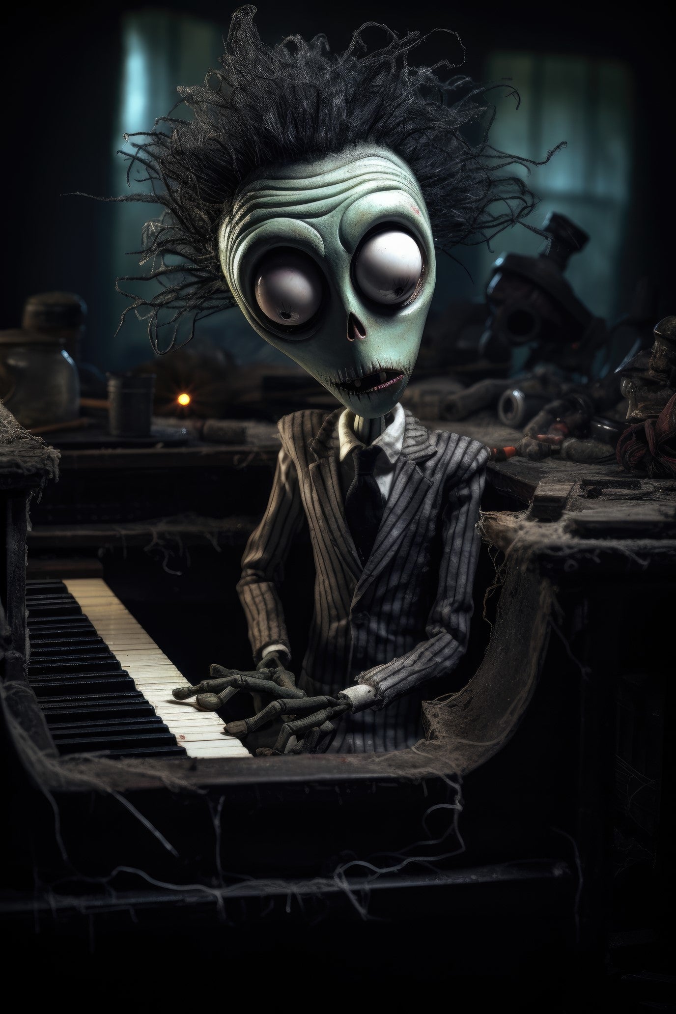 Character with piano (paitakuva)