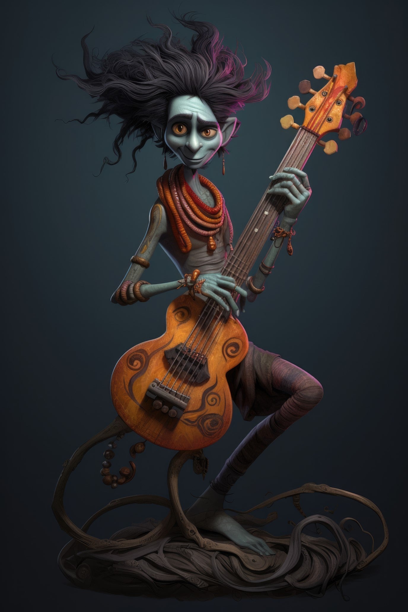 Character with sitar 1 (paitakuva)