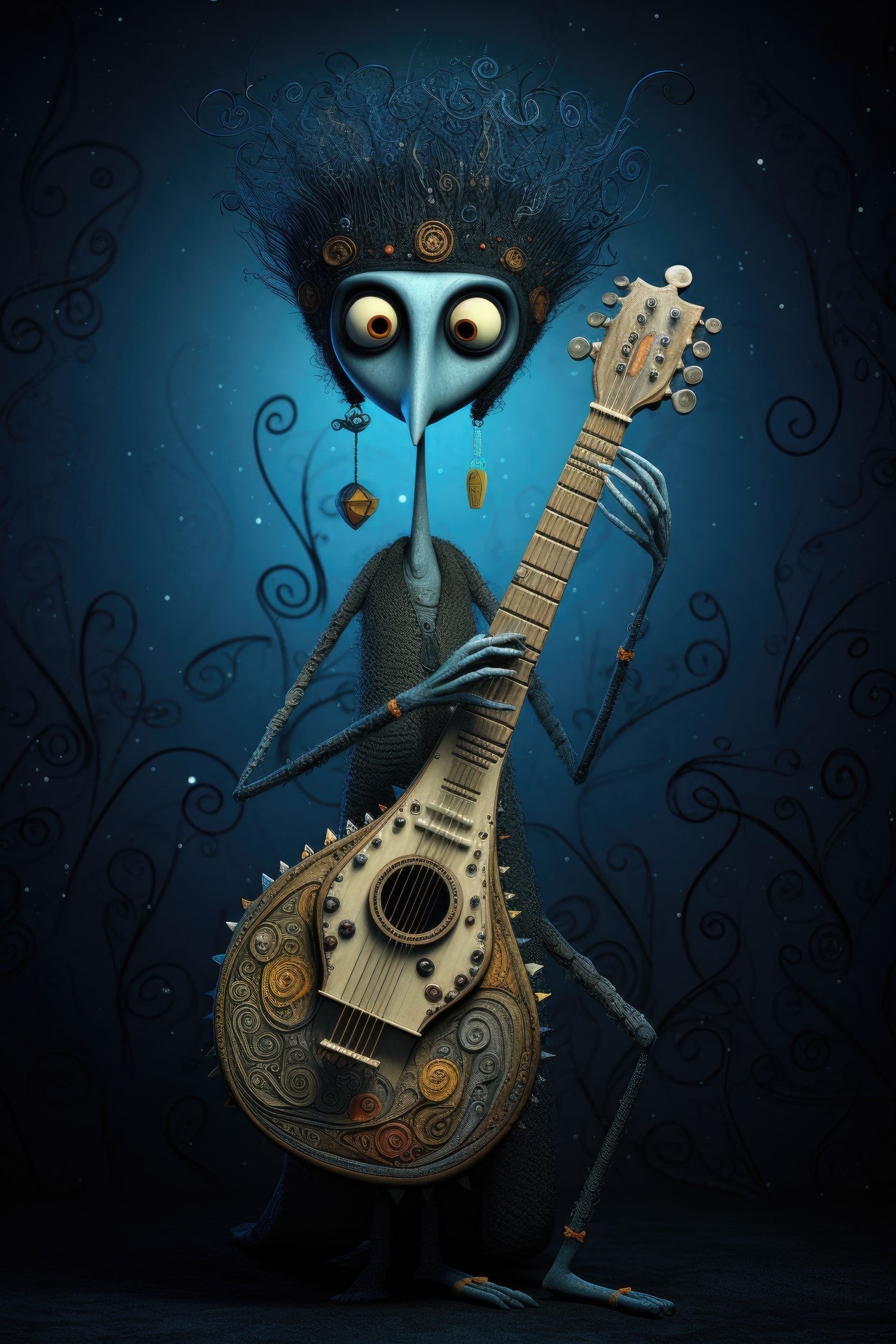 Character with sitar 3 (paitakuva)