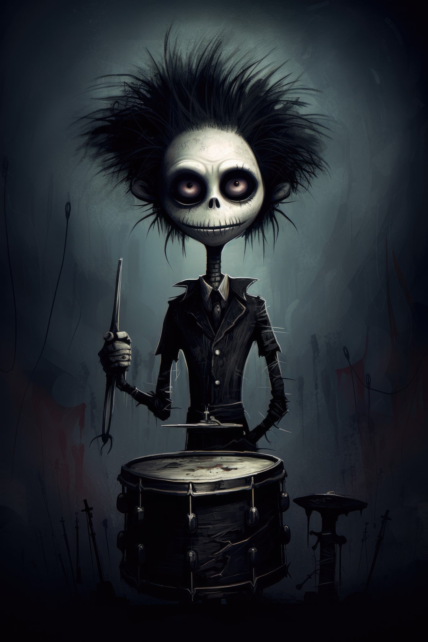 Character with snare drum (paitakuva)