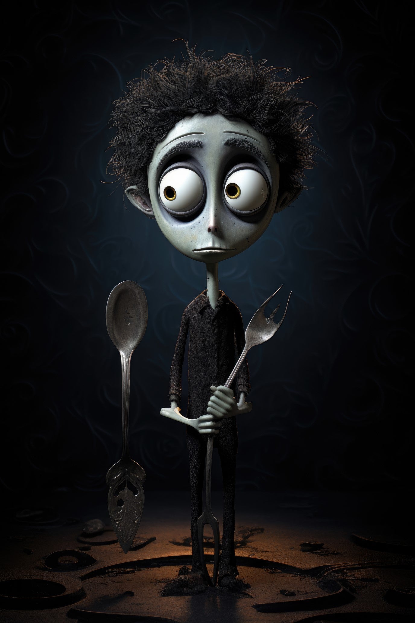 Character with spoons 3 (paitakuva)