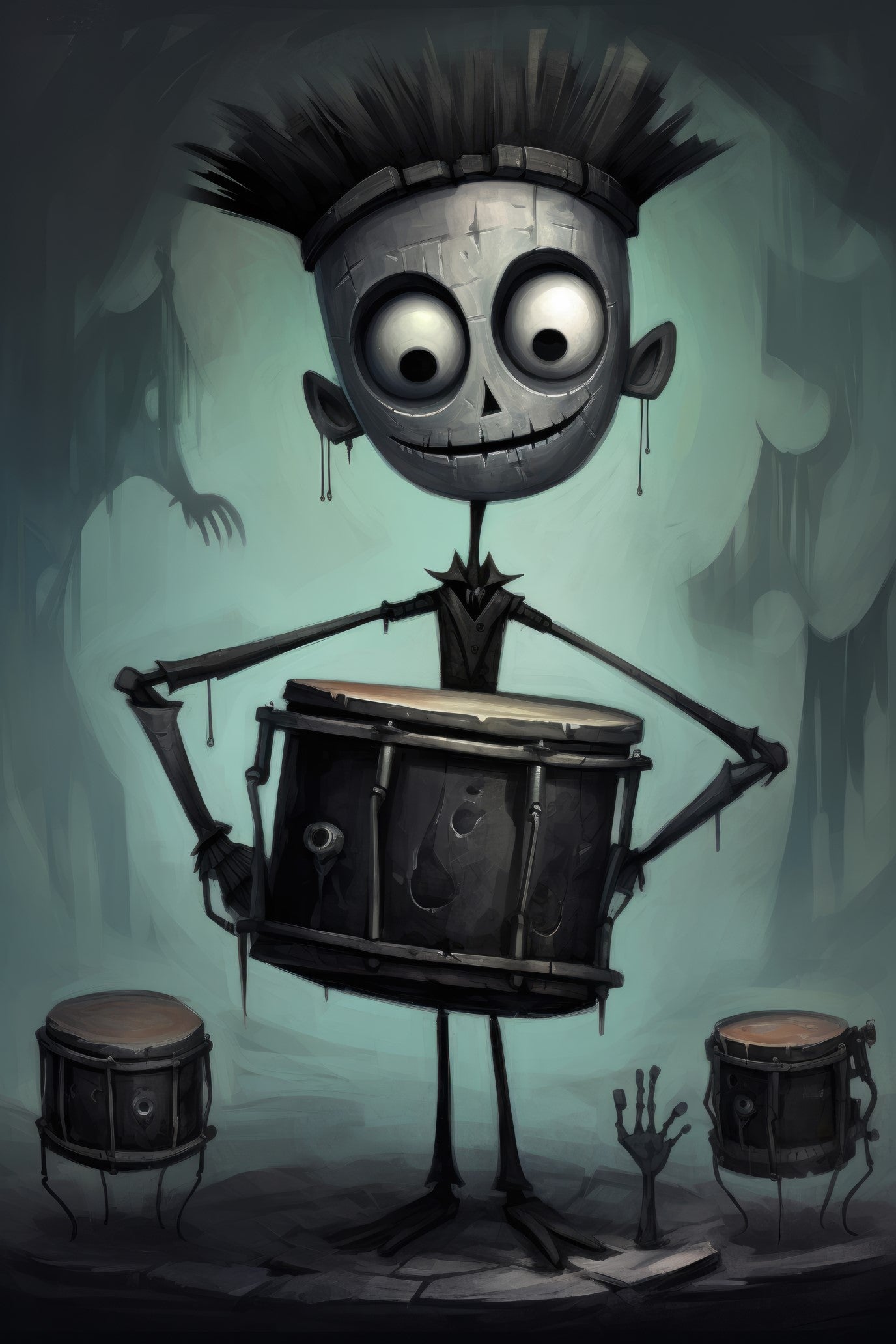 Character with steel drums 3 (paitakuva)