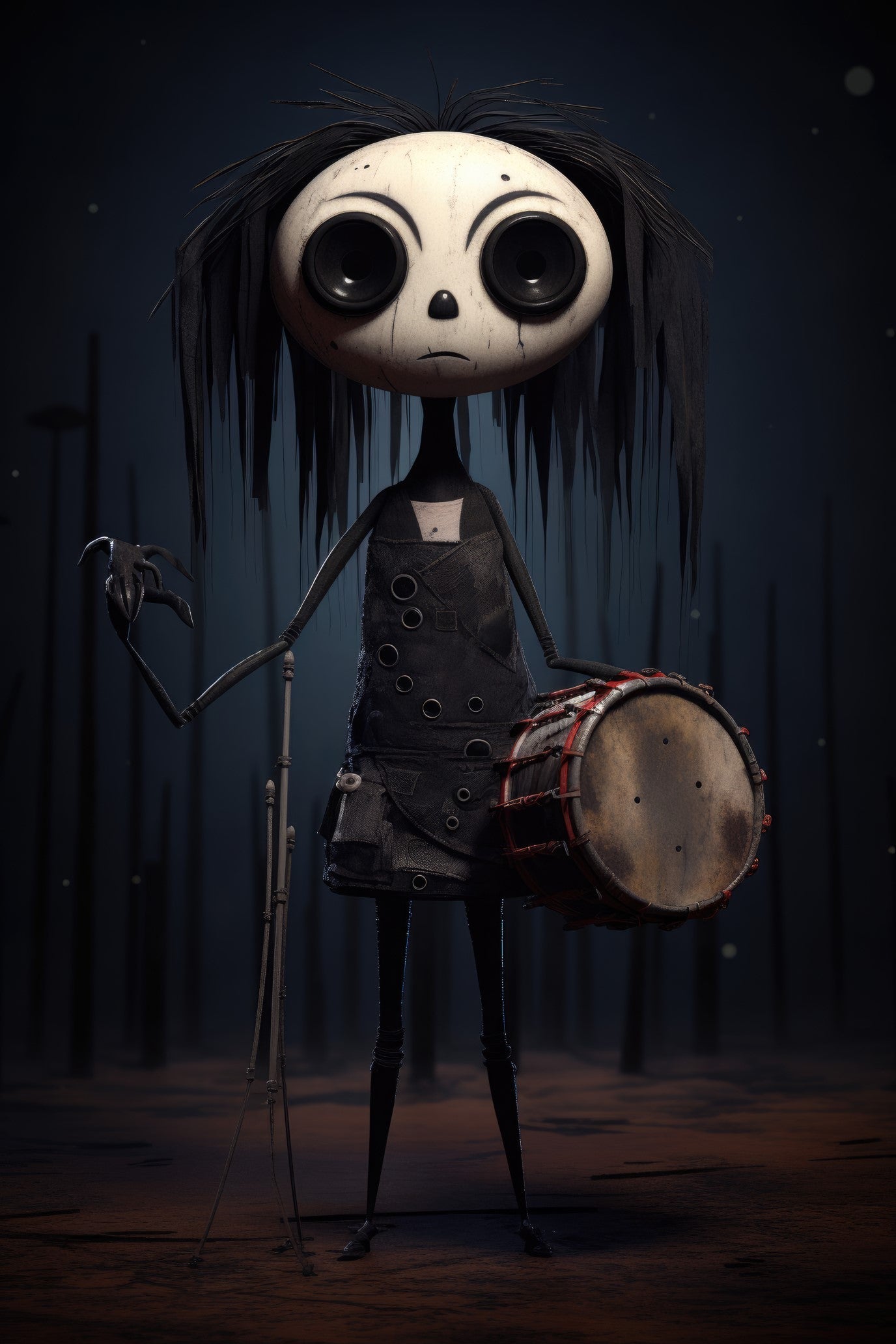 Character with taiko drums 1 (paitakuva)