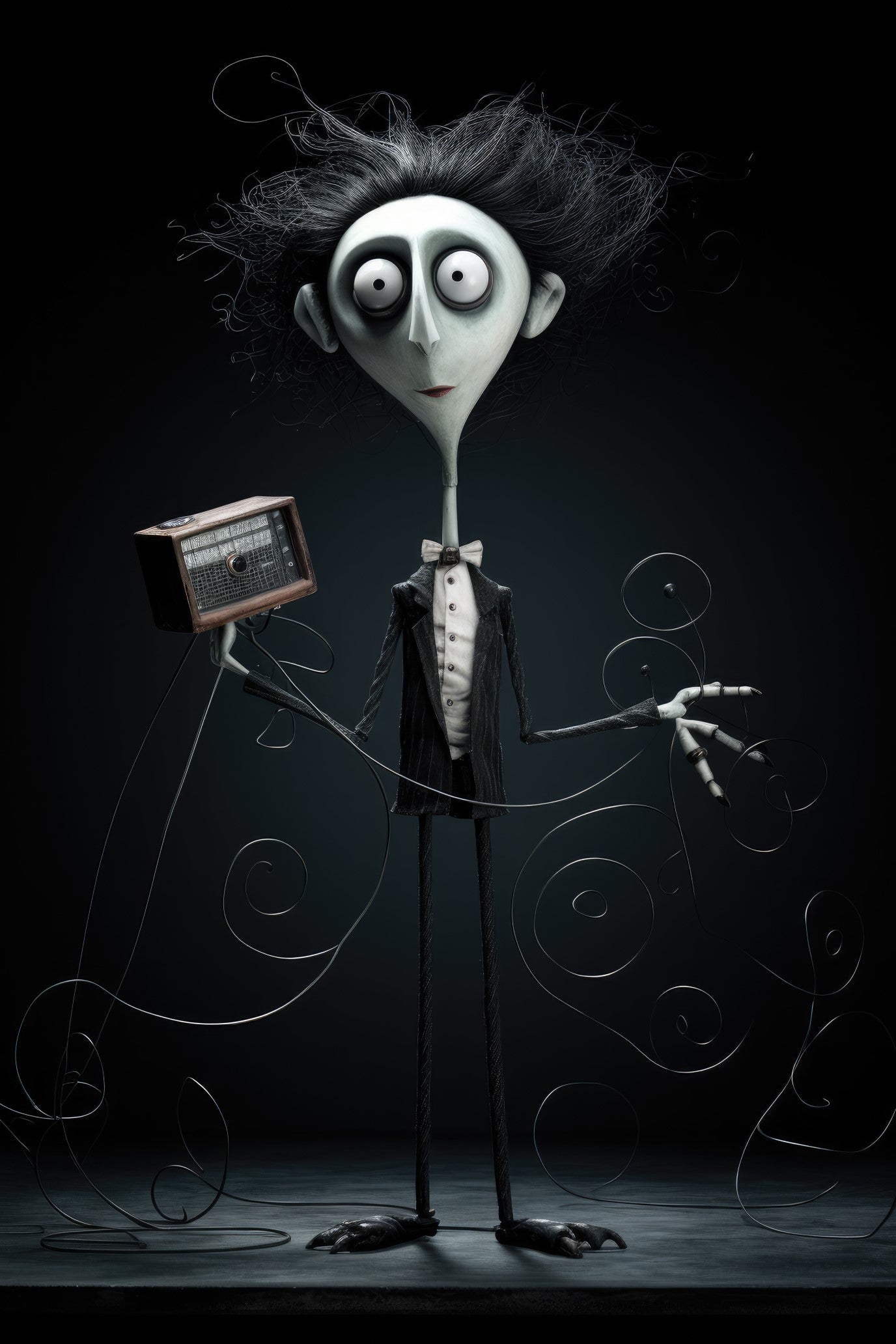 Character with theremin 1 (paitakuva)