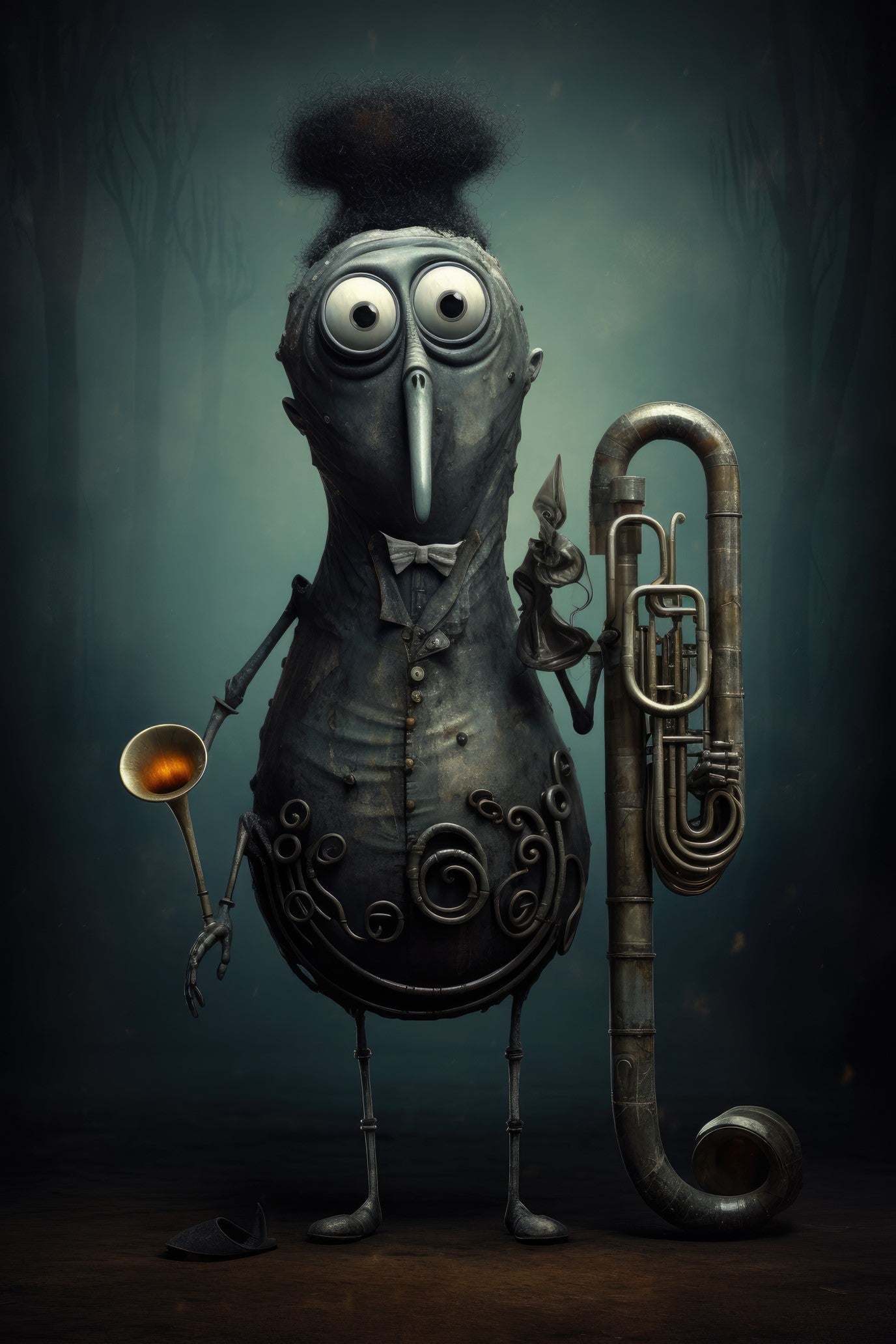 Character with tuba 2 (paitakuva)