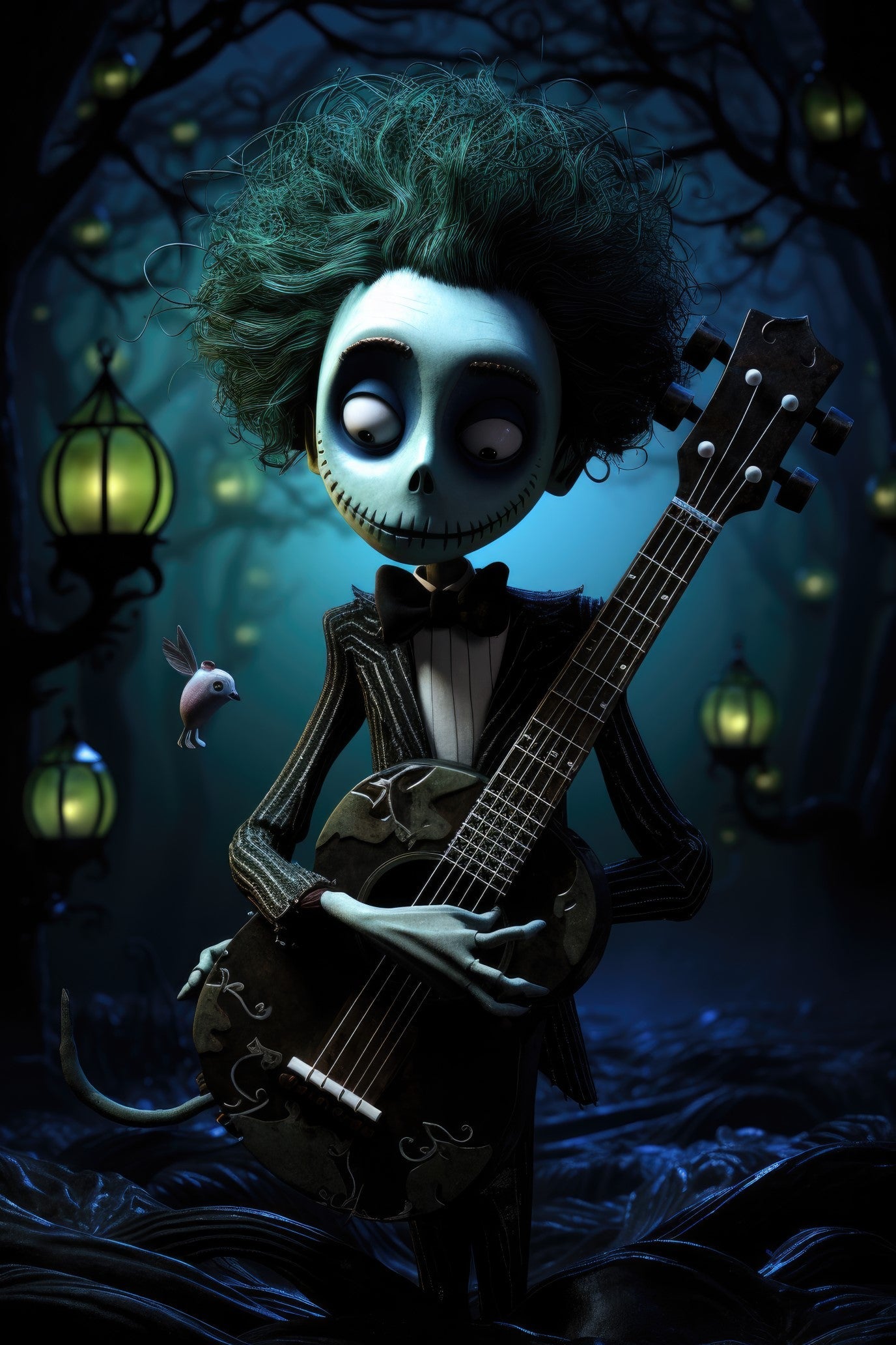 Character with ukulele (paitakuva)