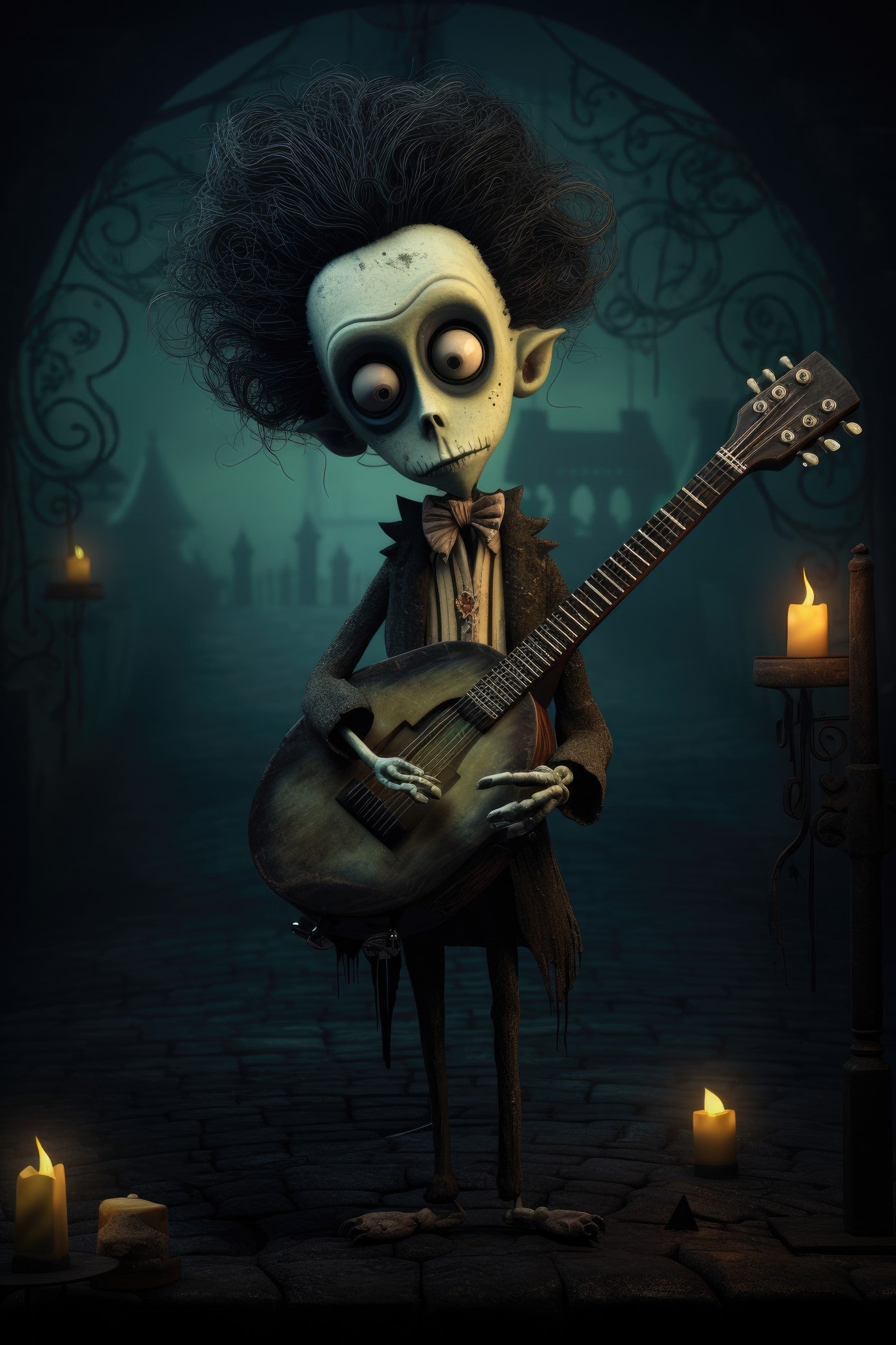 Character with zither 2 (paitakuva)