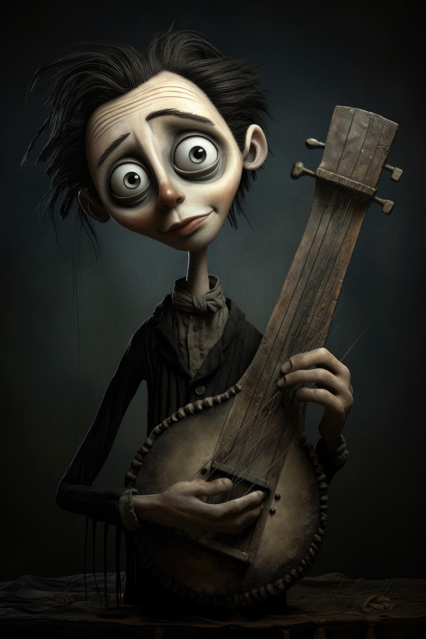 Character with zither (paitakuva)