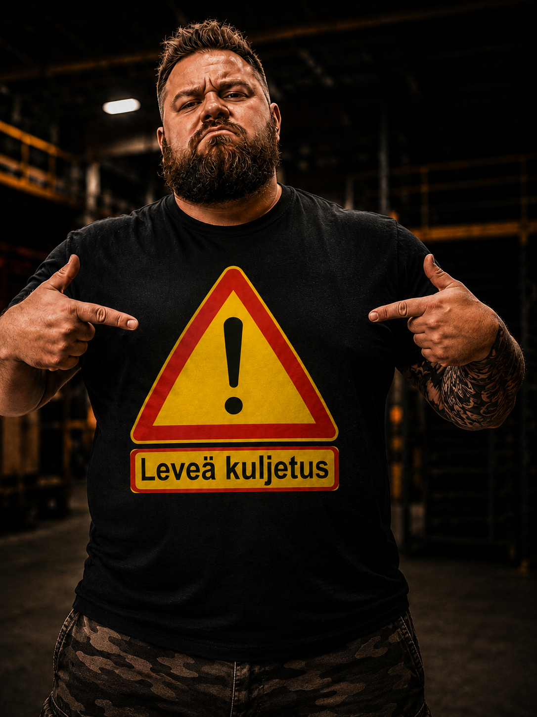 T-paita musta - Leveä kuljetus